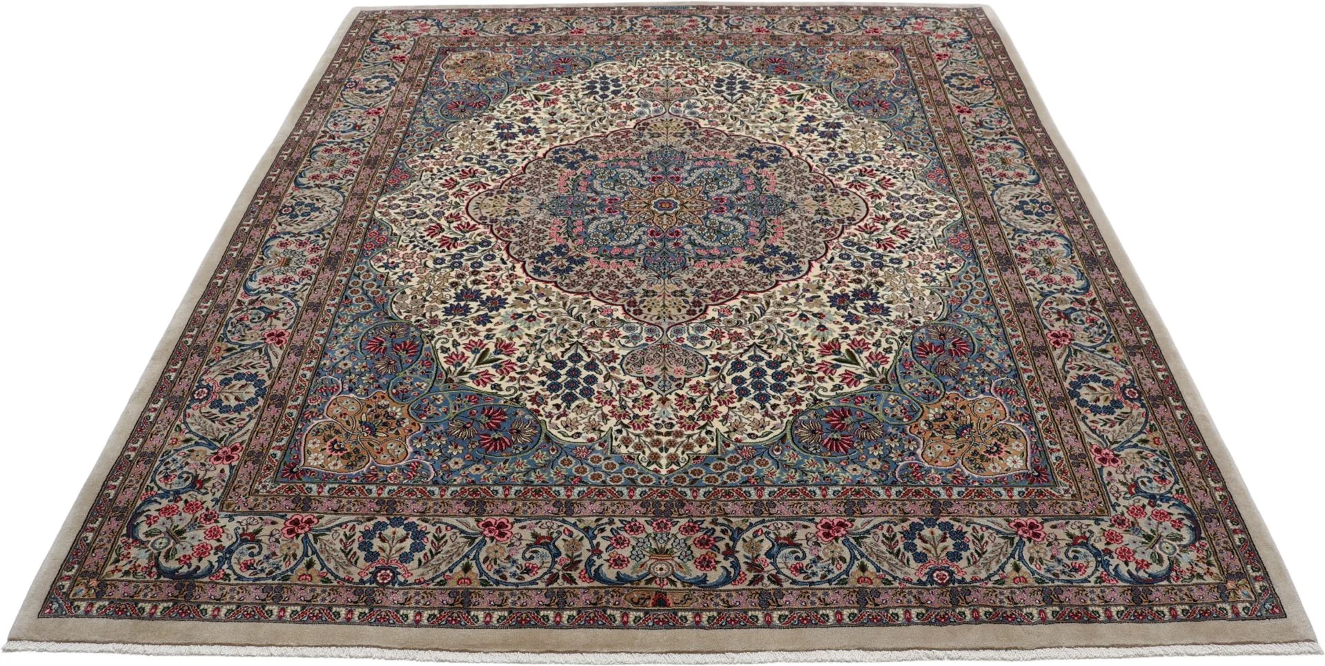 Kerman Perserteppich 250 × 300 cm aus Wolle & Seide, handgeknüpft