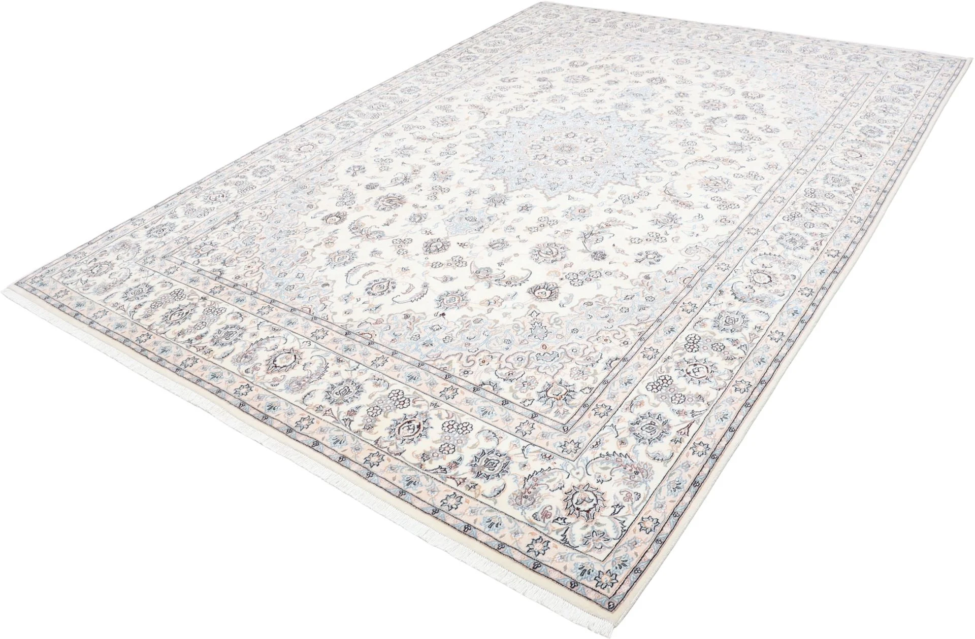 Handgeknüpfter Nain Perserteppich, 255 × 366 cm, Wolle & Seide