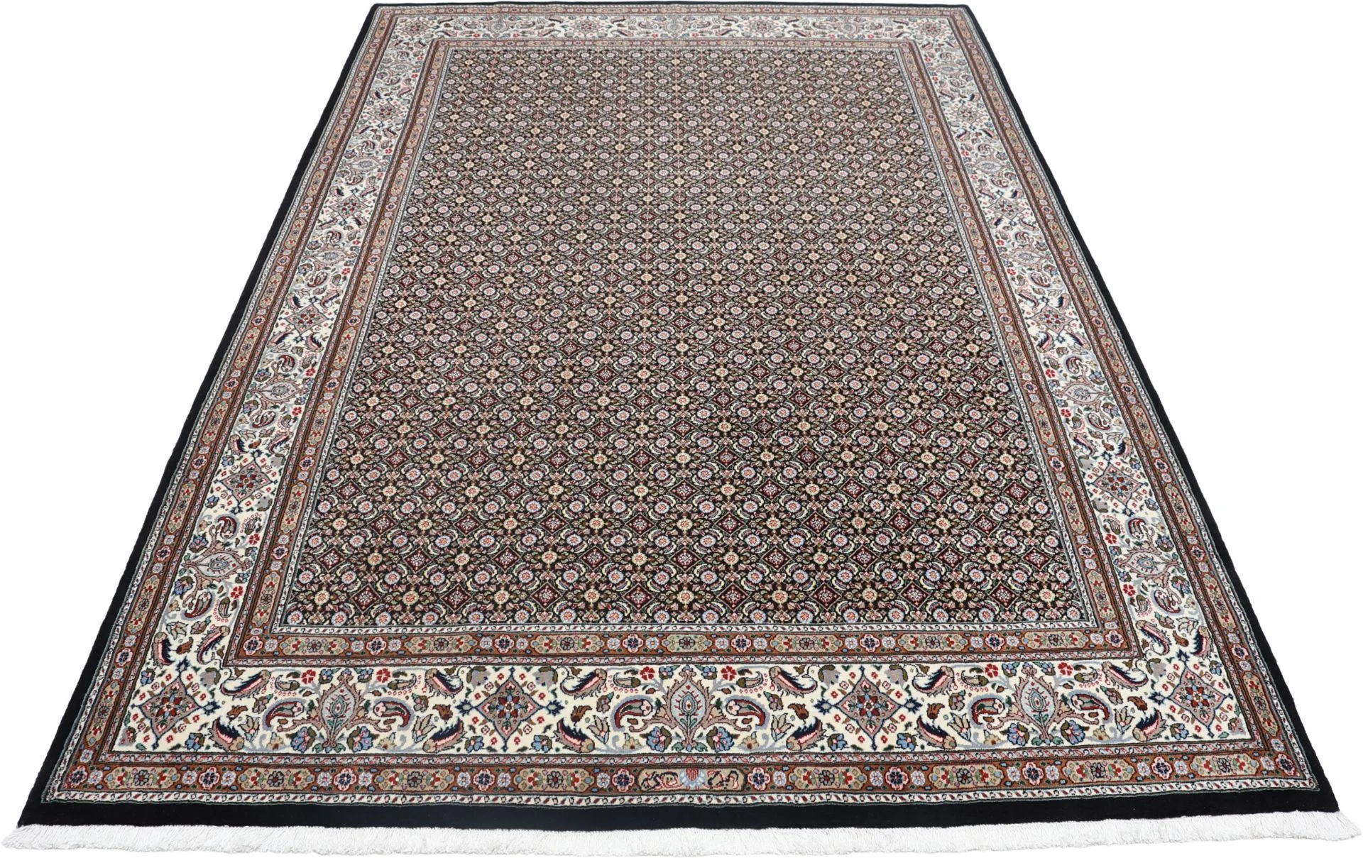 Moud Perserteppich 210 × 297 cm aus Wolle & Seide, handgeknüpft