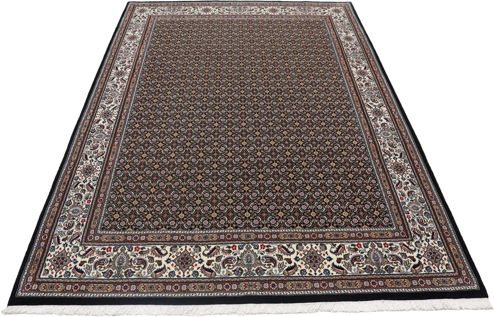 Moud Perserteppich 210 × 297 cm aus Wolle & Seide, handgeknüpft