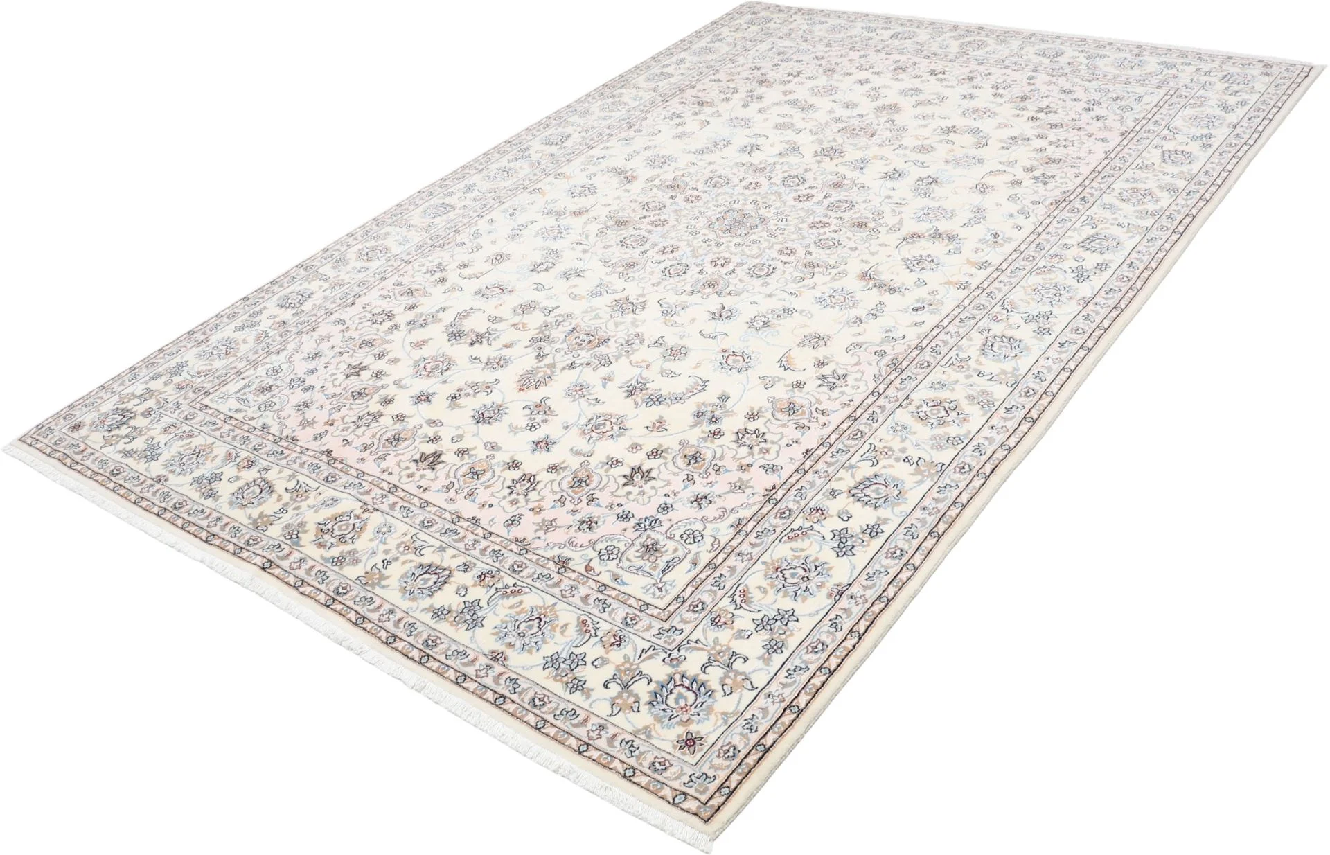 Handgeknüpfter Nain Perserteppich, 202 × 298 cm, Wolle & Seide