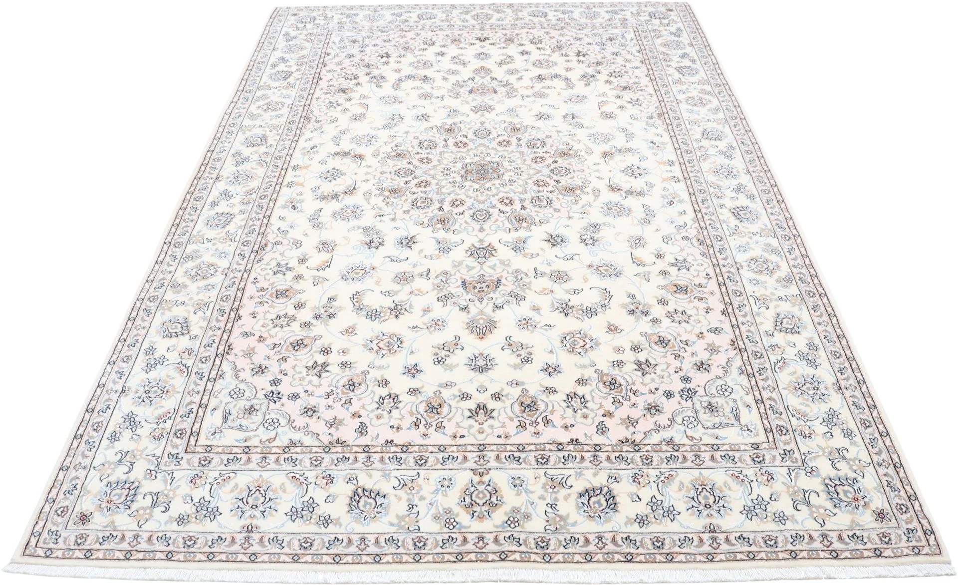 Handgeknüpfter Nain Perserteppich, 202 × 298 cm, Wolle & Seide