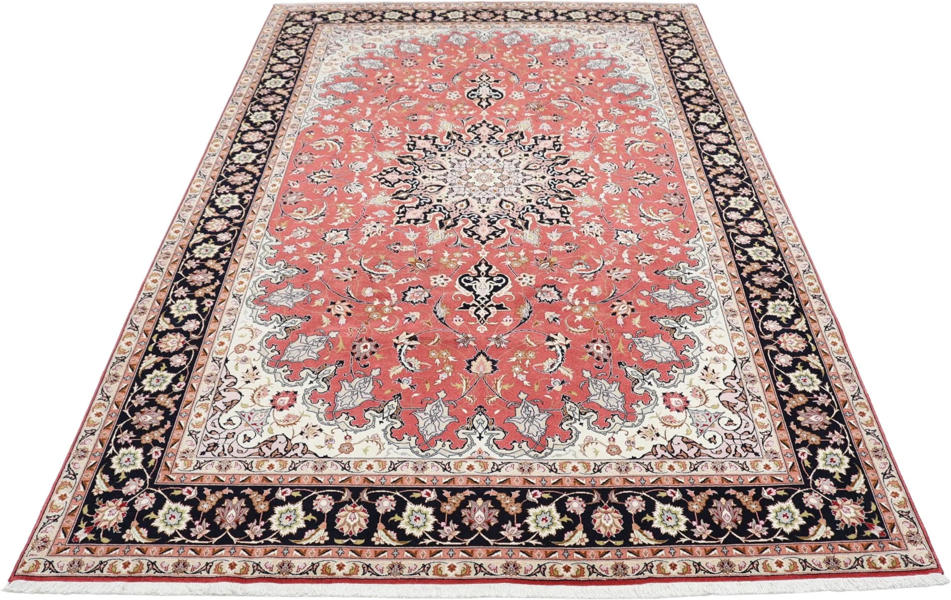 Handgeknüpfter Täbriz Perserteppich, 200 × 302 cm, Wolle & Seide
