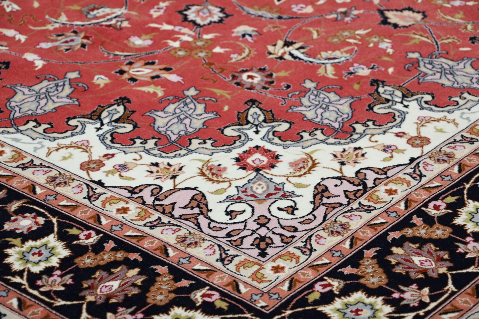 Handgeknüpfter Täbriz Perserteppich, 200 × 302 cm, Wolle & Seide
