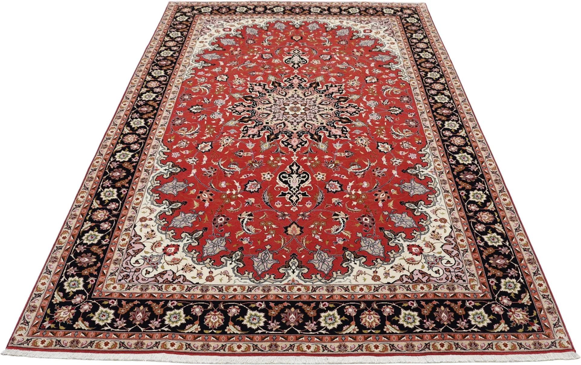 Handgeknüpfter Täbriz Perserteppich, 200 × 302 cm, Wolle & Seide