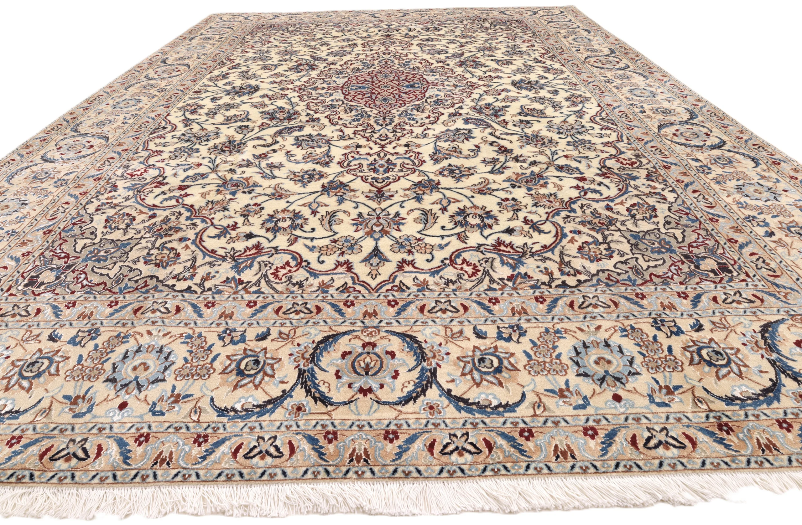 Nain Perserteppich 305 × 205 cm aus Wolle & Seide, handgeknüpft