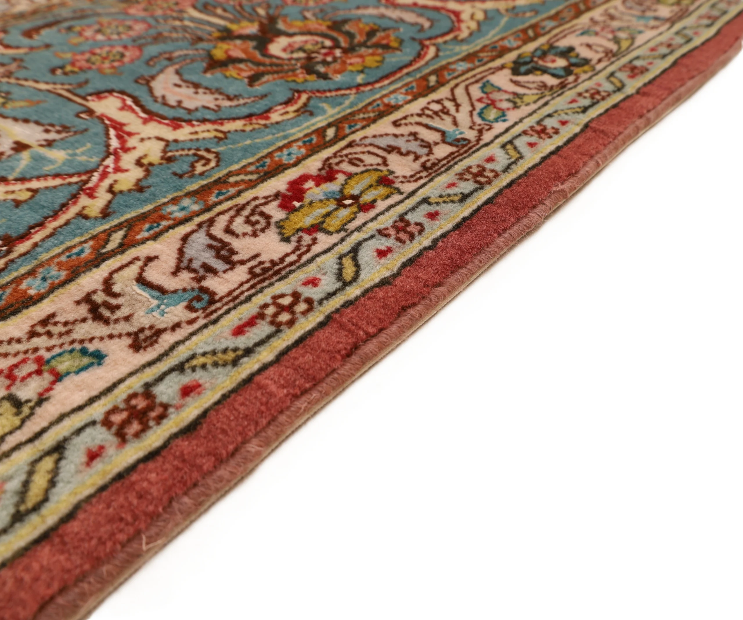 Handgeknüpfter Täbriz Perserteppich, 308 × 249 cm, Wolle & Seide