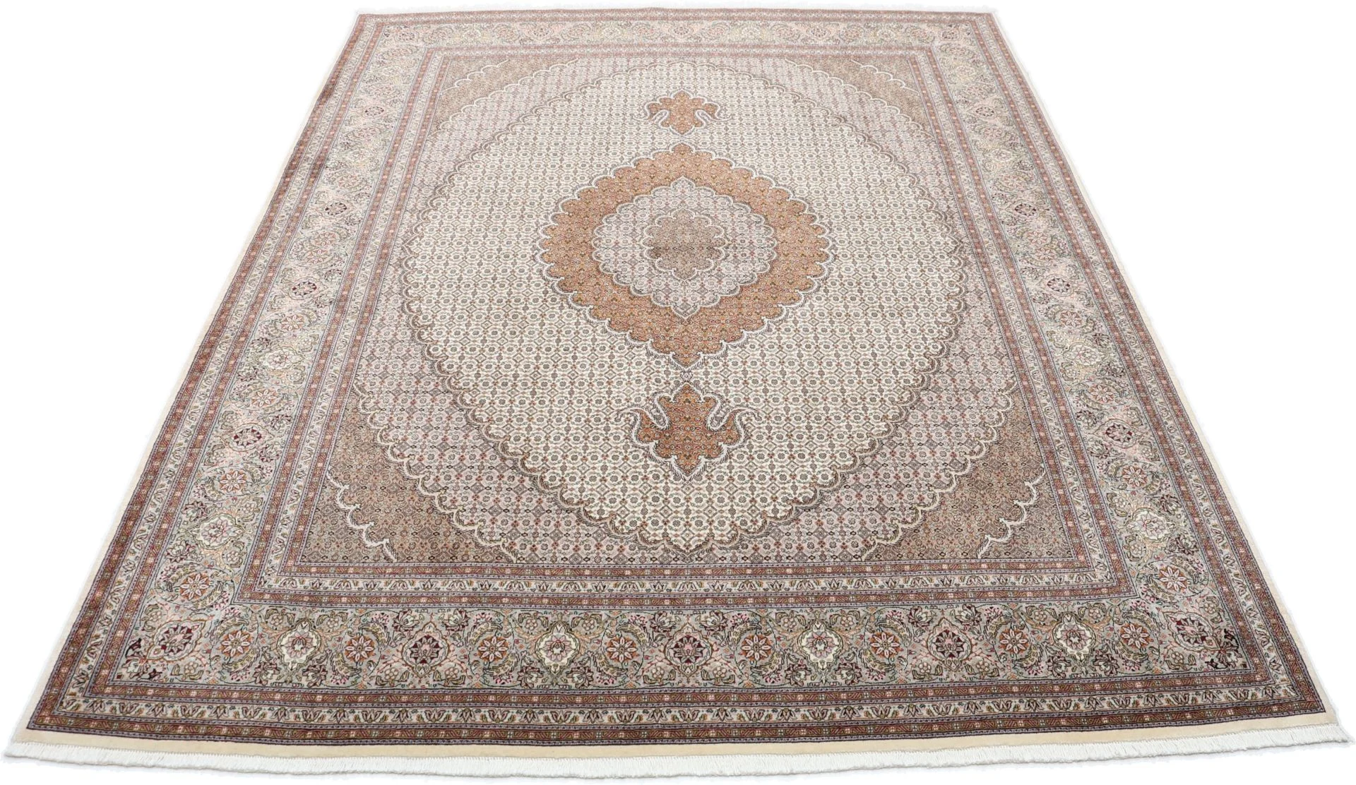 Täbriz Perserteppich 200 × 260 cm aus Wolle & Seide, handgeknüpft