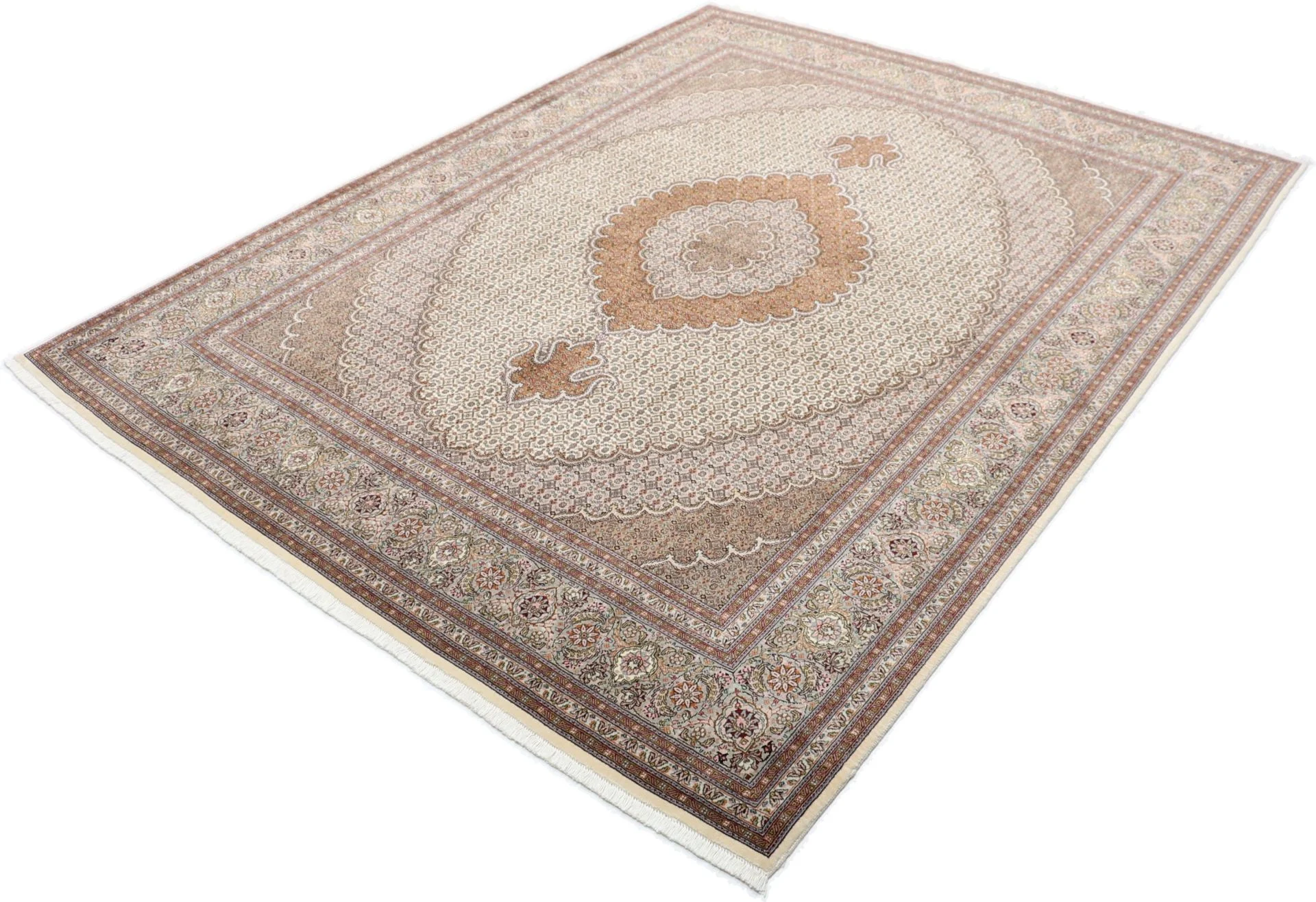 Täbriz Perserteppich 200 × 260 cm aus Wolle & Seide, handgeknüpft