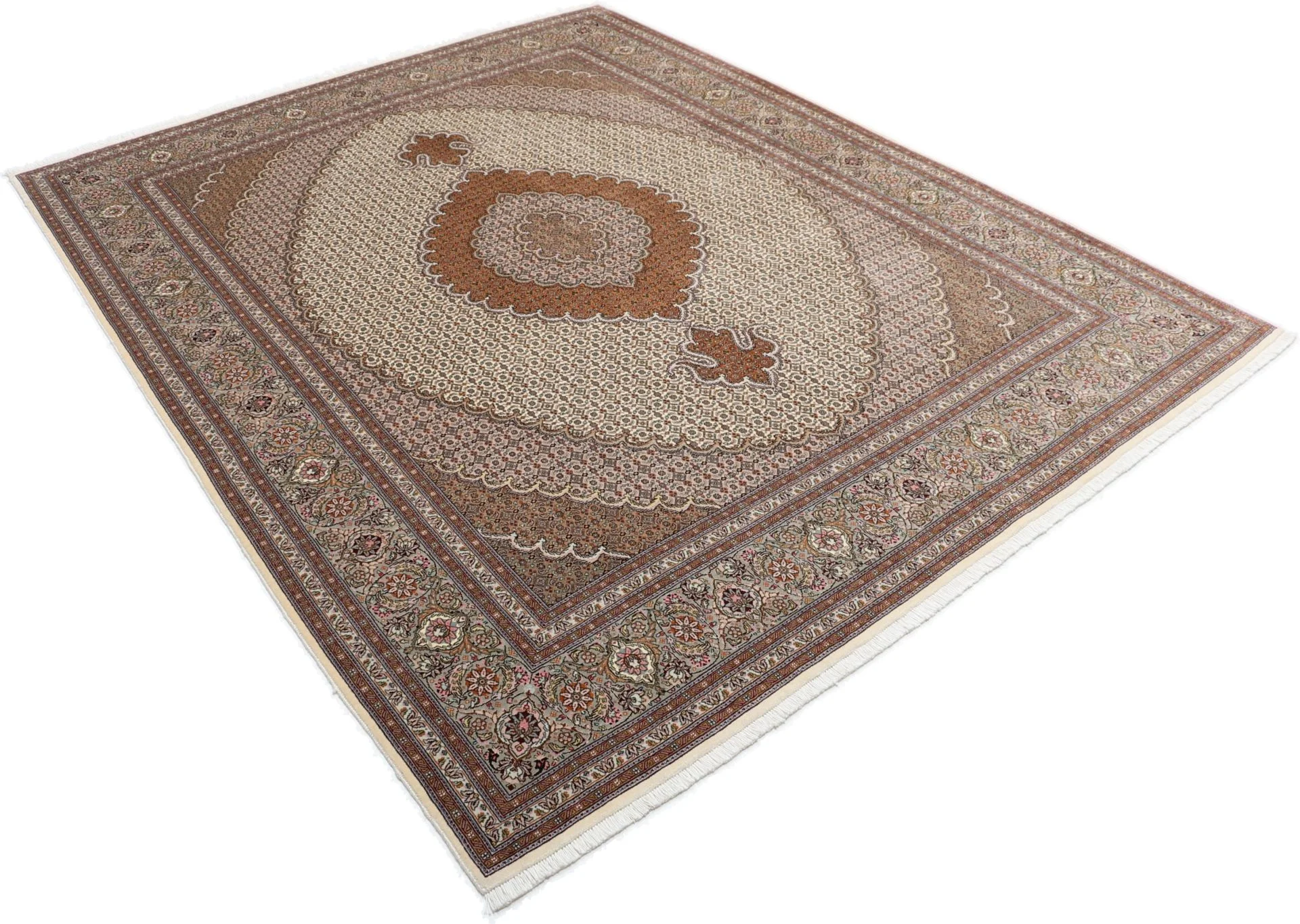 Täbriz Perserteppich 200 × 260 cm aus Wolle & Seide, handgeknüpft