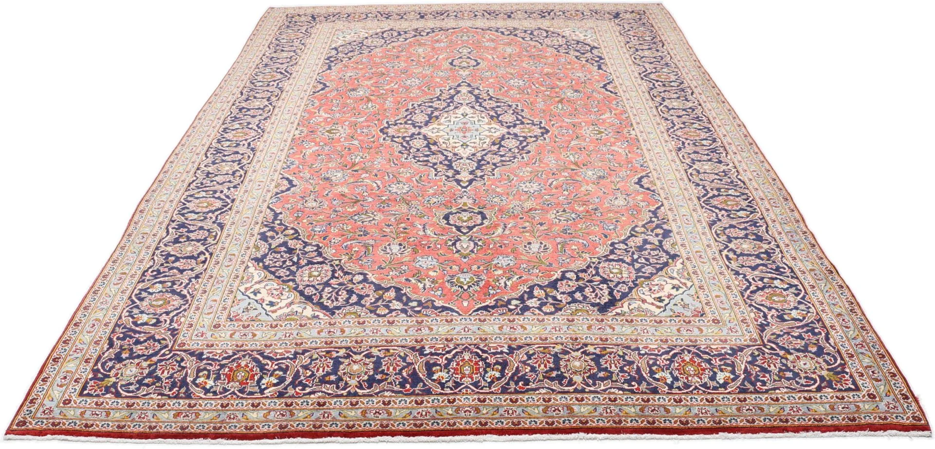 Handgeknüpfter Kashan Perserteppich, 255 × 360 cm, Wolle