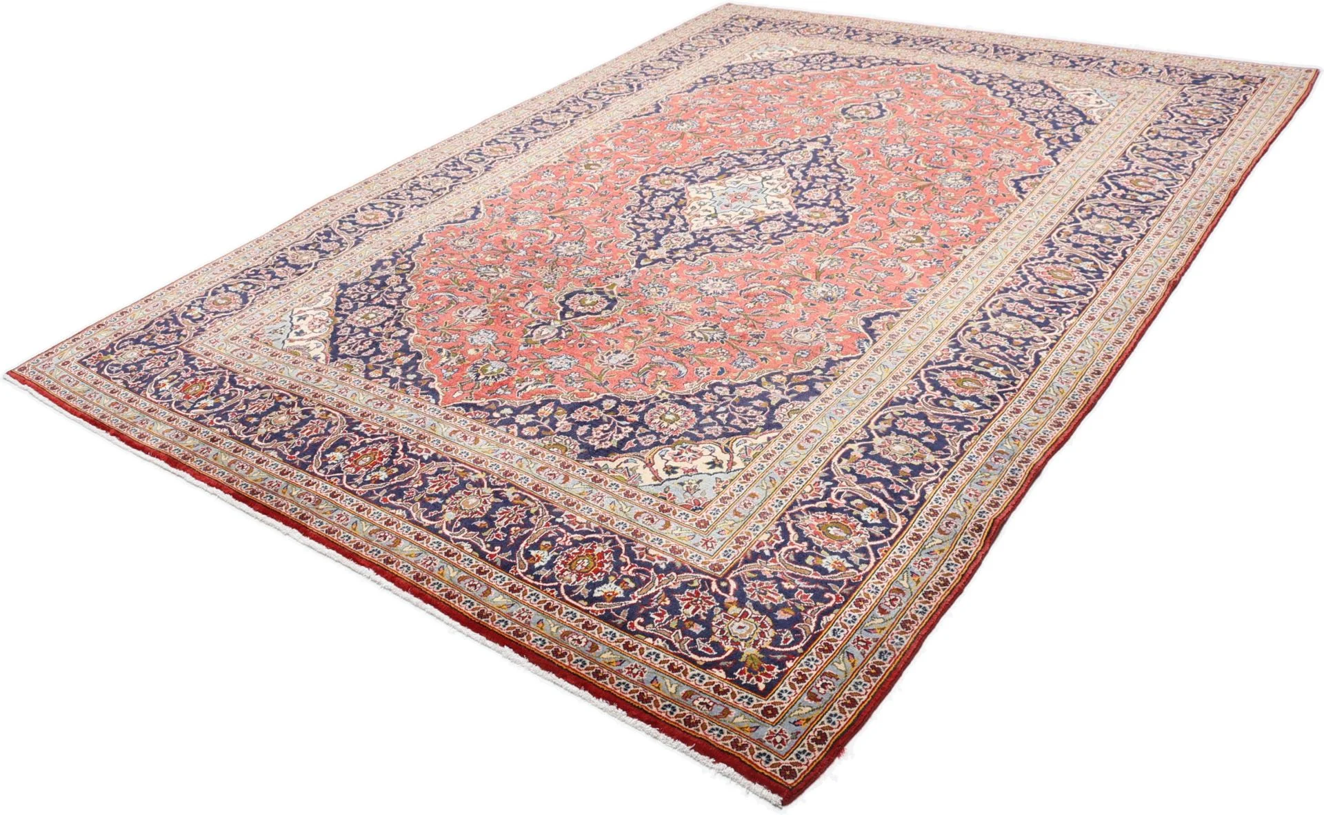 Handgeknüpfter Kashan Perserteppich, 255 × 360 cm, Wolle