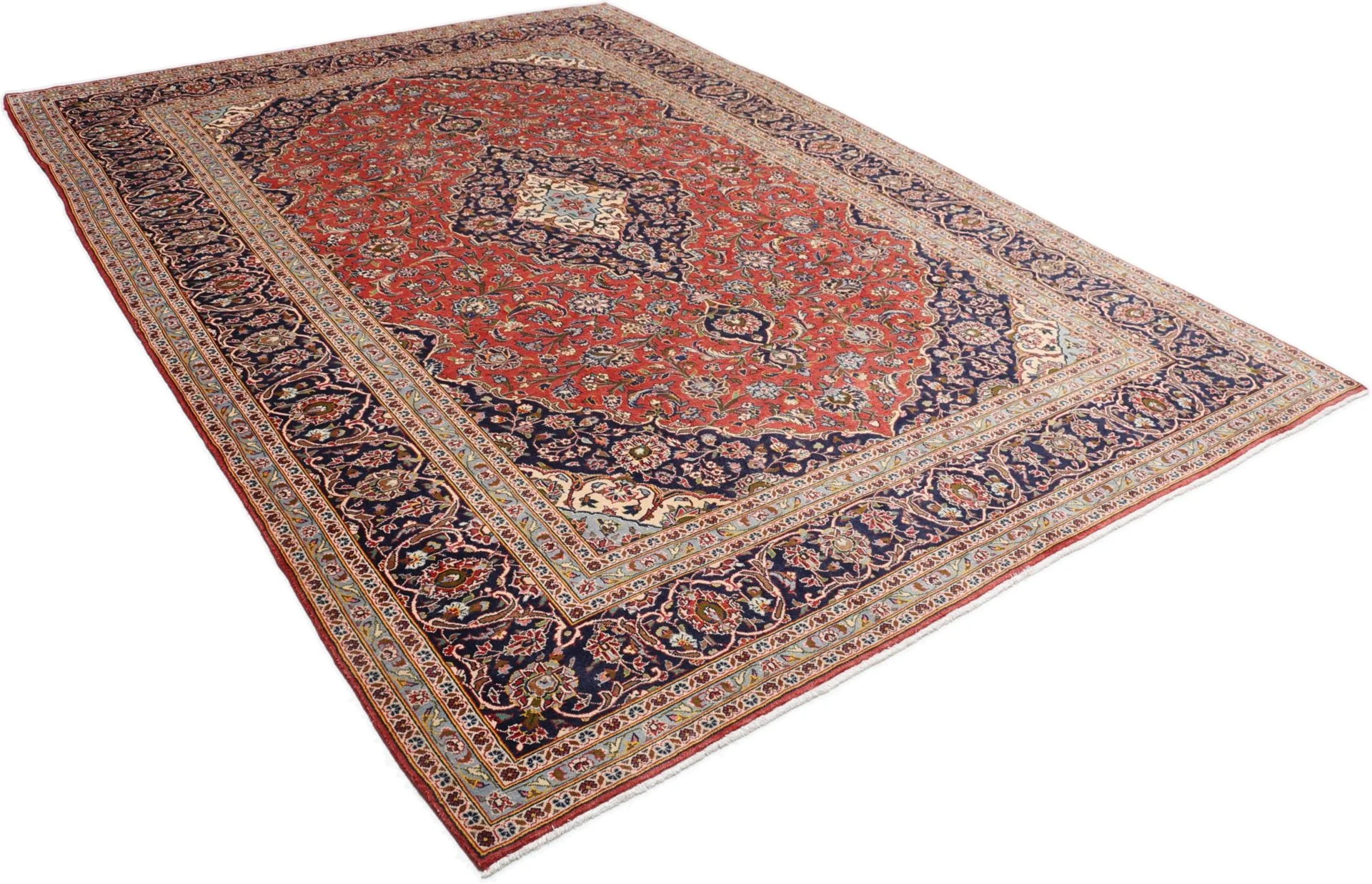 Handgeknüpfter Kashan Perserteppich, 255 × 360 cm, Wolle