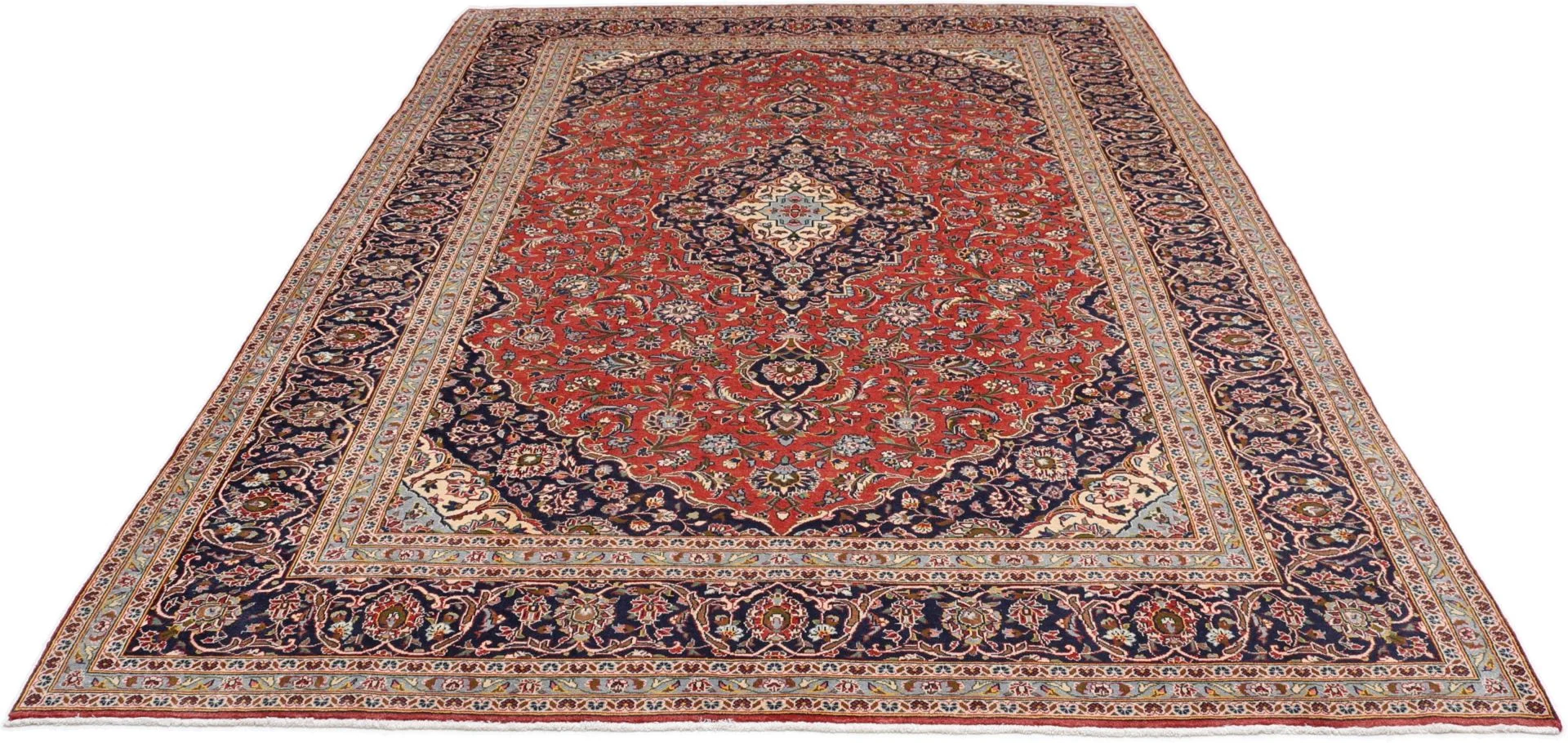 Handgeknüpfter Kashan Perserteppich, 255 × 360 cm, Wolle