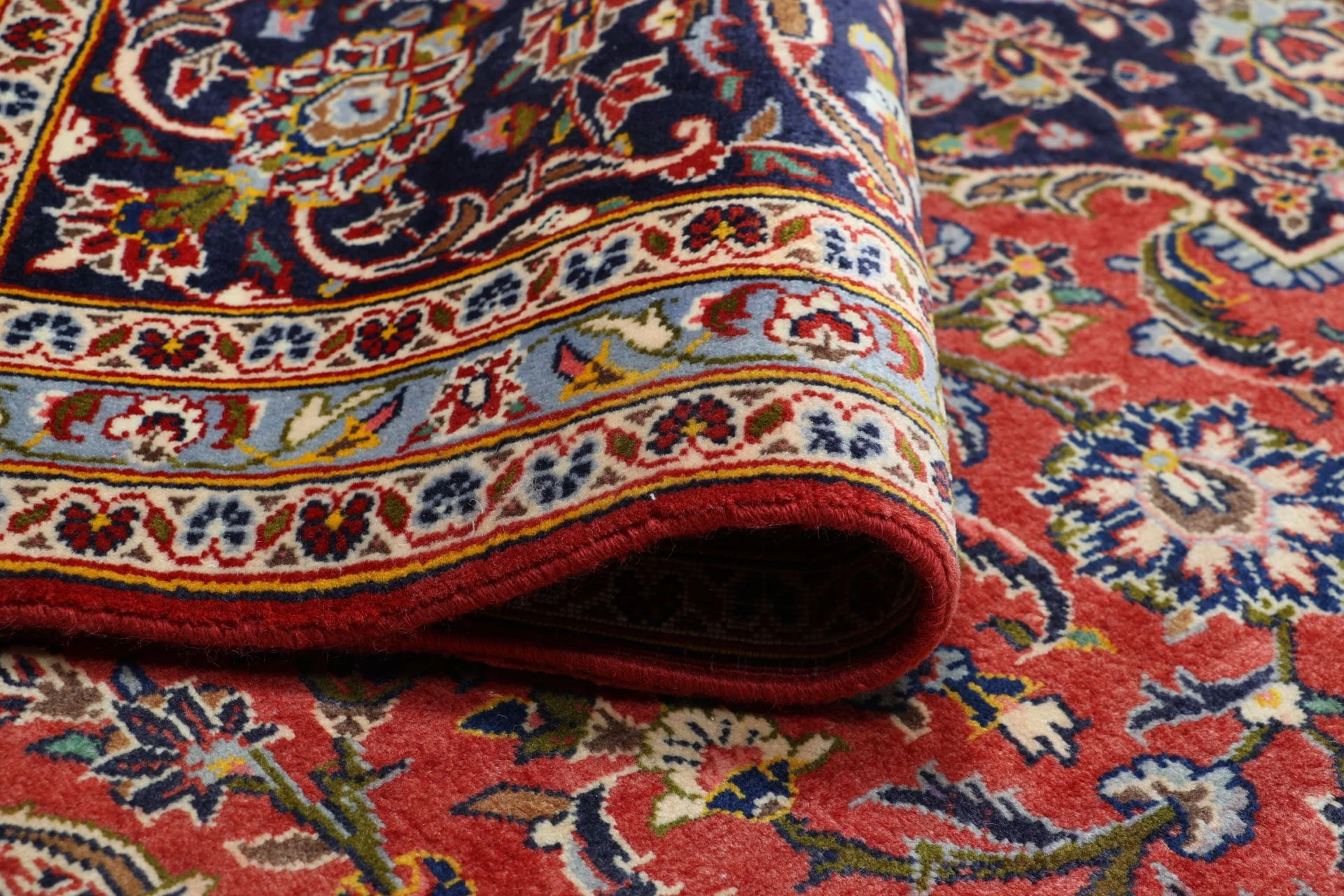 Handgeknüpfter Kashan Perserteppich, 255 × 360 cm, Wolle