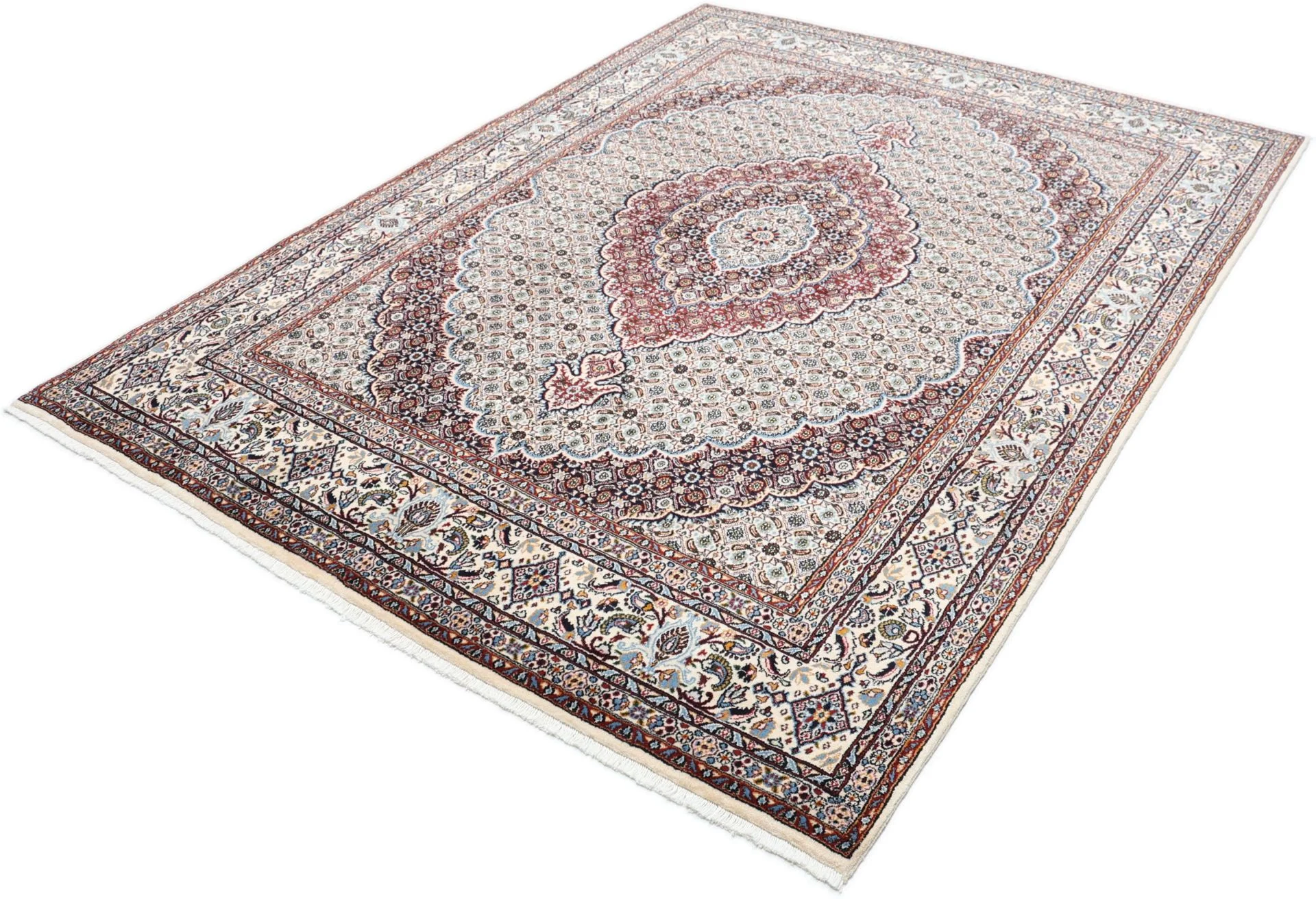 Handgeknüpfter Moud Perserteppich, 195 × 255 cm, Wolle