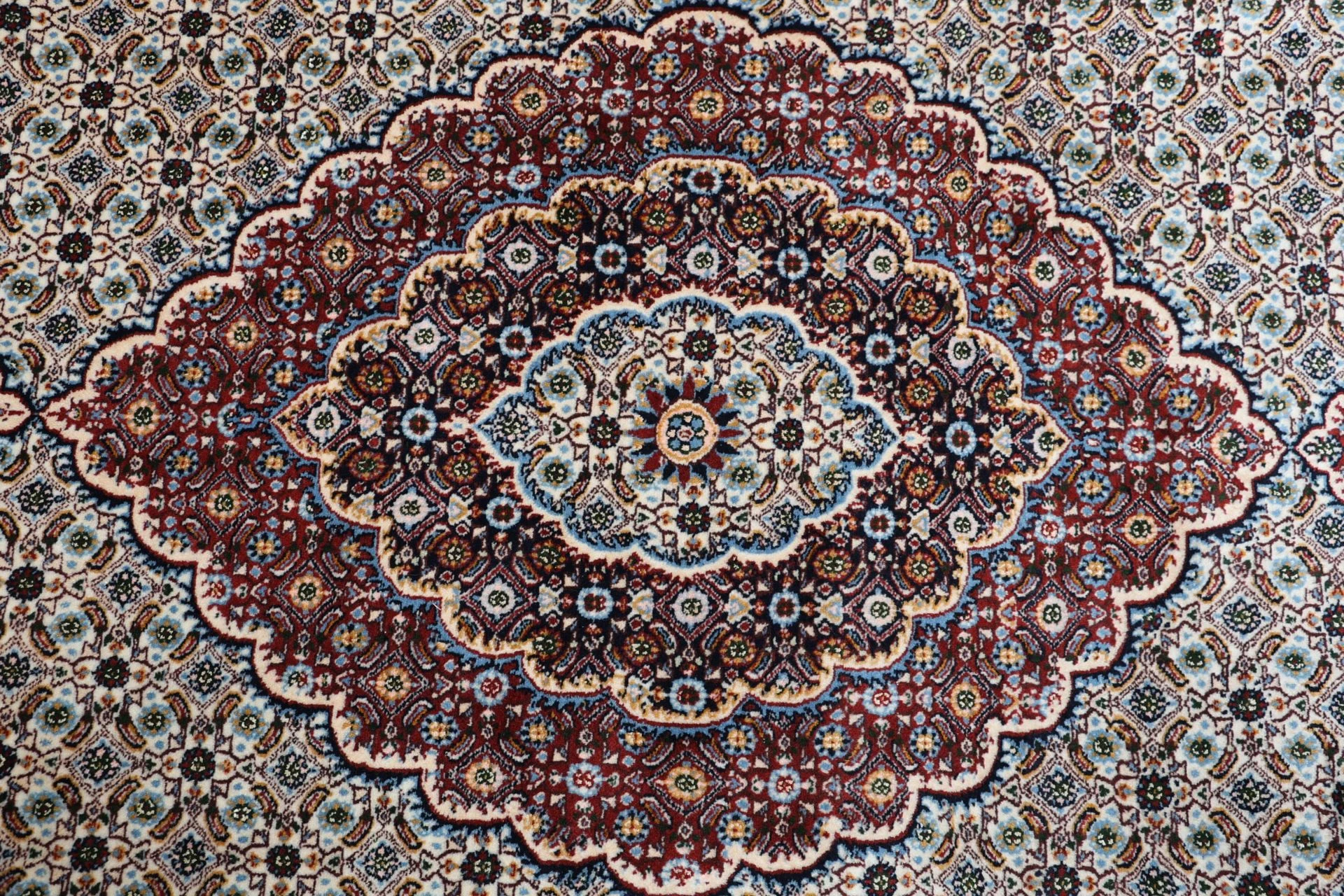 Handgeknüpfter Moud Perserteppich, 195 × 255 cm, Wolle