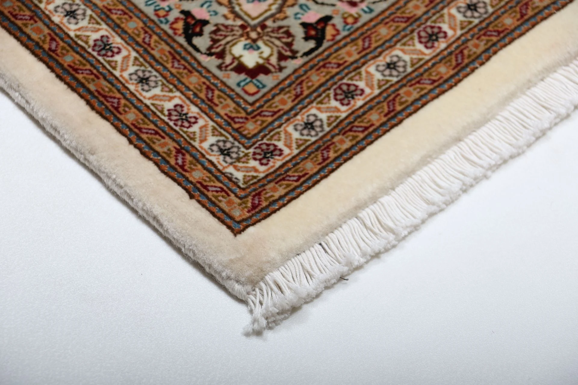 Handgeknüpfter Täbriz Perserteppich, 202 × 246 cm, Wolle & Seide