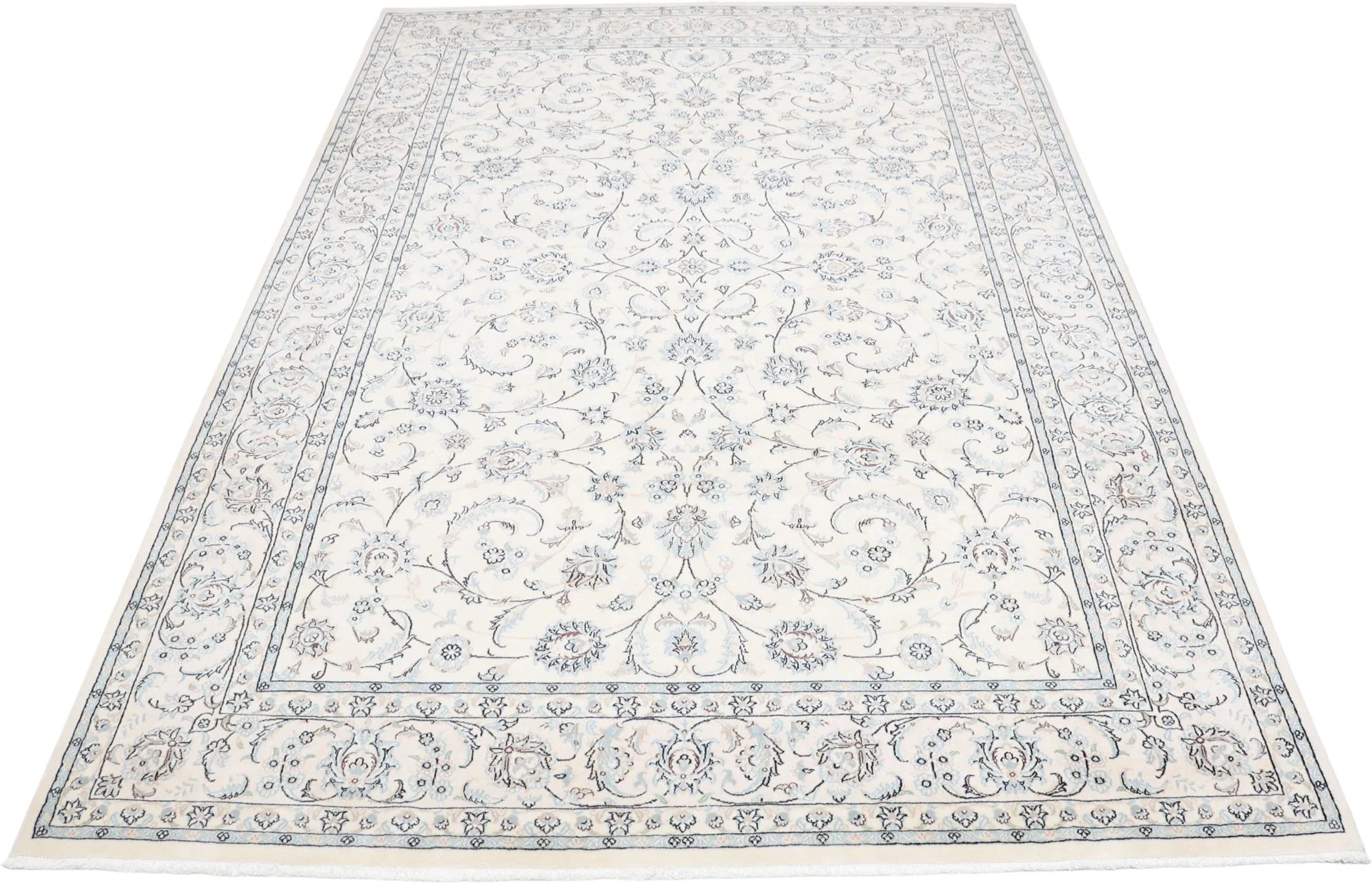 Handgeknüpfter Nain Perserteppich, 202 × 295 cm, Wolle & Seide