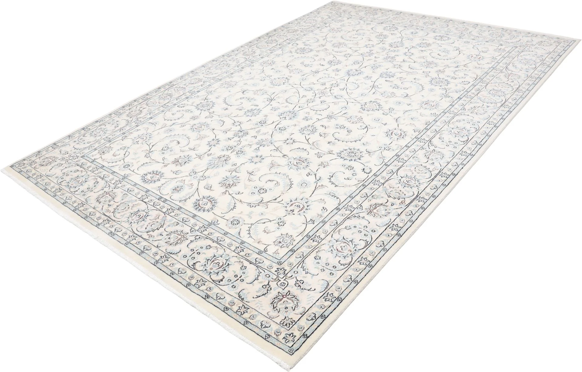 Handgeknüpfter Nain Perserteppich, 202 × 295 cm, Wolle & Seide