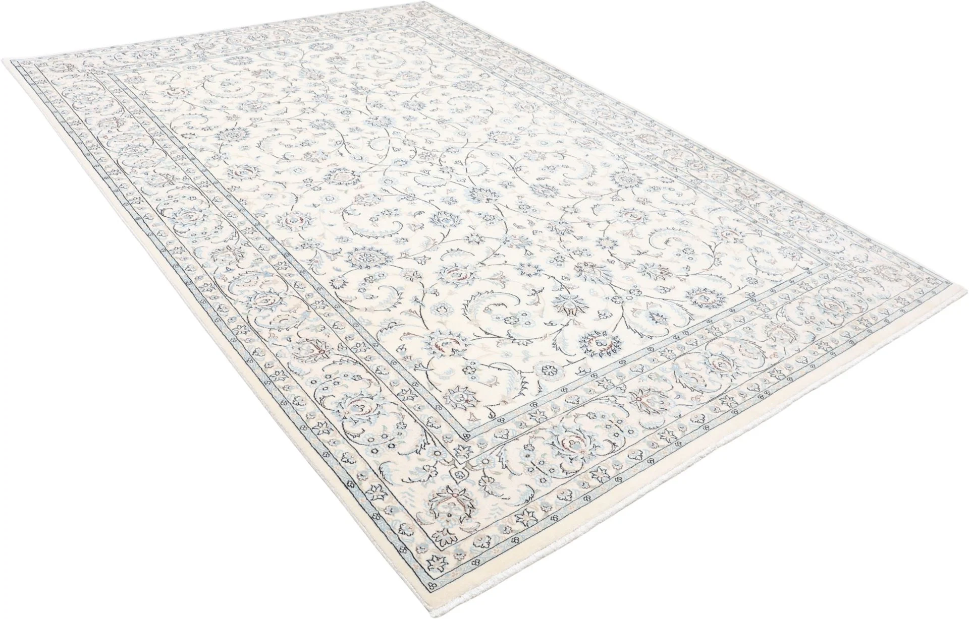 Handgeknüpfter Nain Perserteppich, 202 × 295 cm, Wolle & Seide