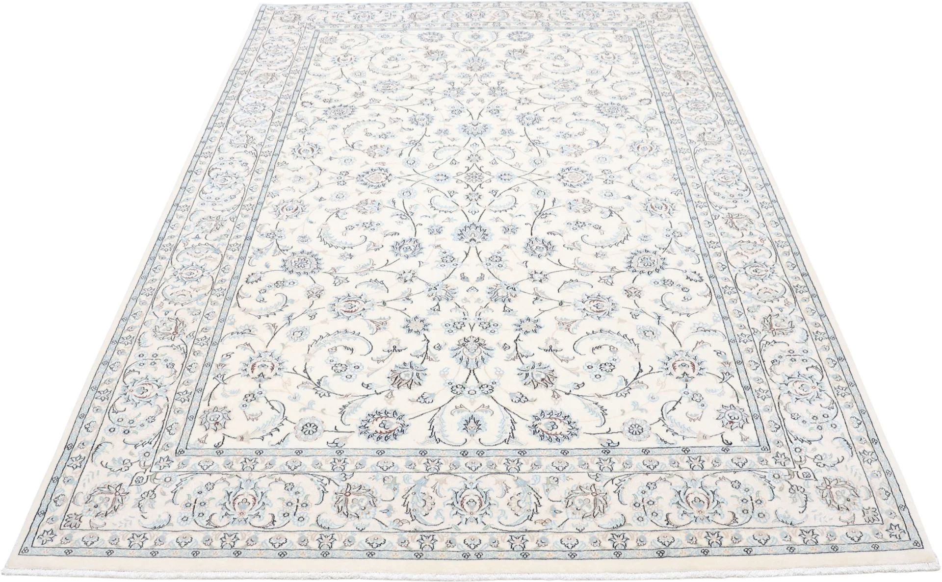 Handgeknüpfter Nain Perserteppich, 202 × 295 cm, Wolle & Seide