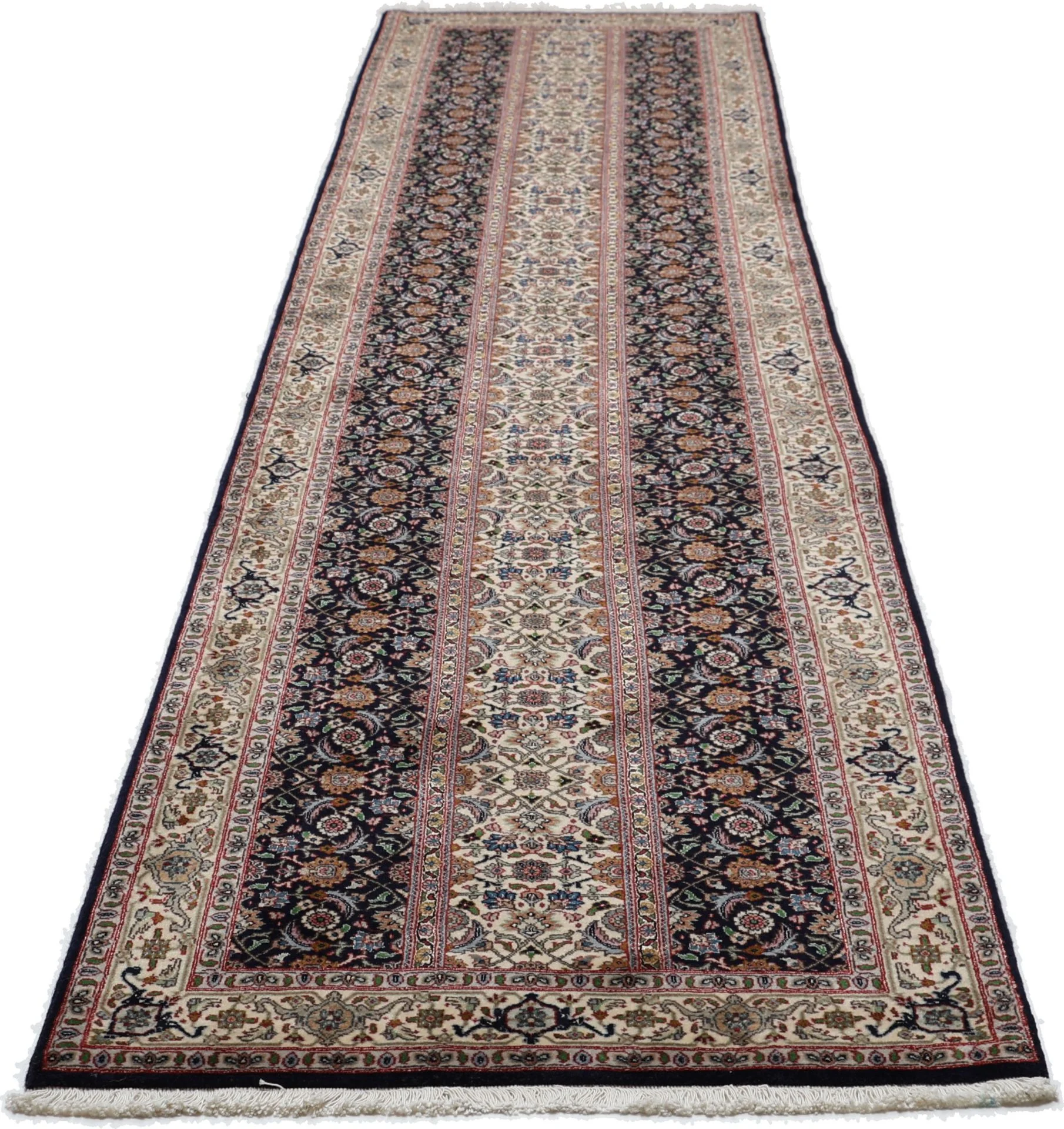 Handgeknüpfter Täbriz Perserteppich, 79 × 345 cm, Wolle & Seide