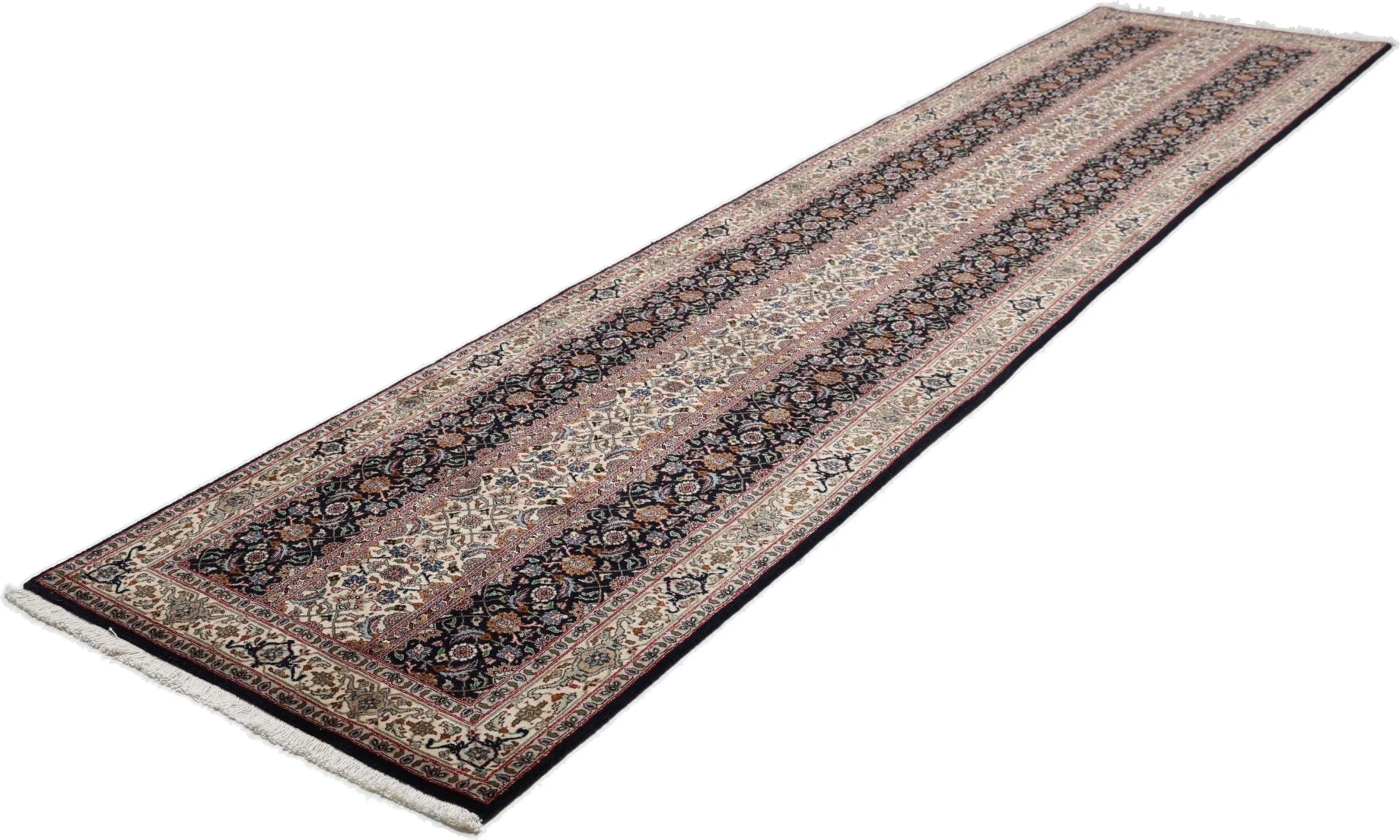 Handgeknüpfter Täbriz Perserteppich, 79 × 345 cm, Wolle & Seide