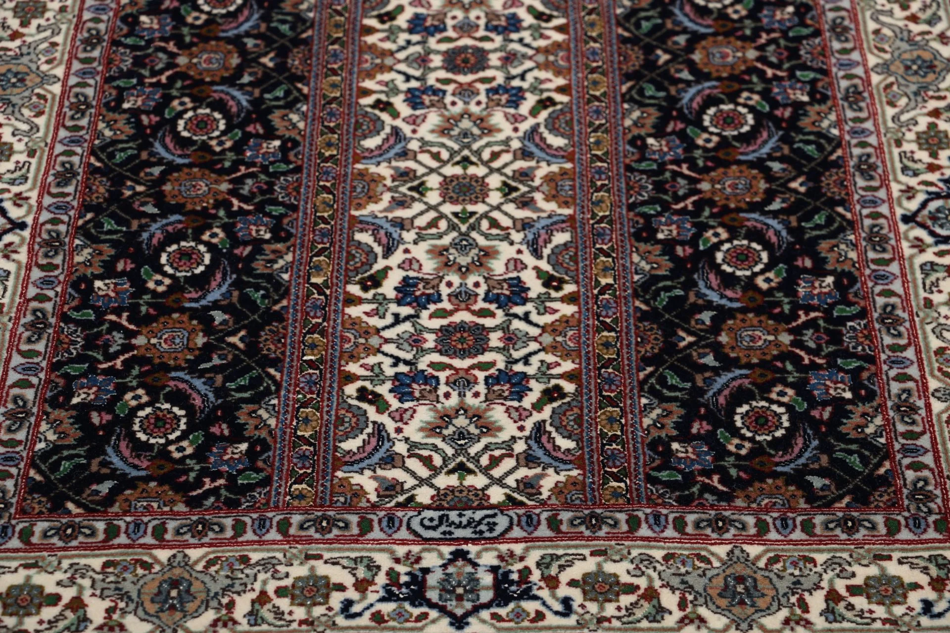 Handgeknüpfter Täbriz Perserteppich, 79 × 345 cm, Wolle & Seide