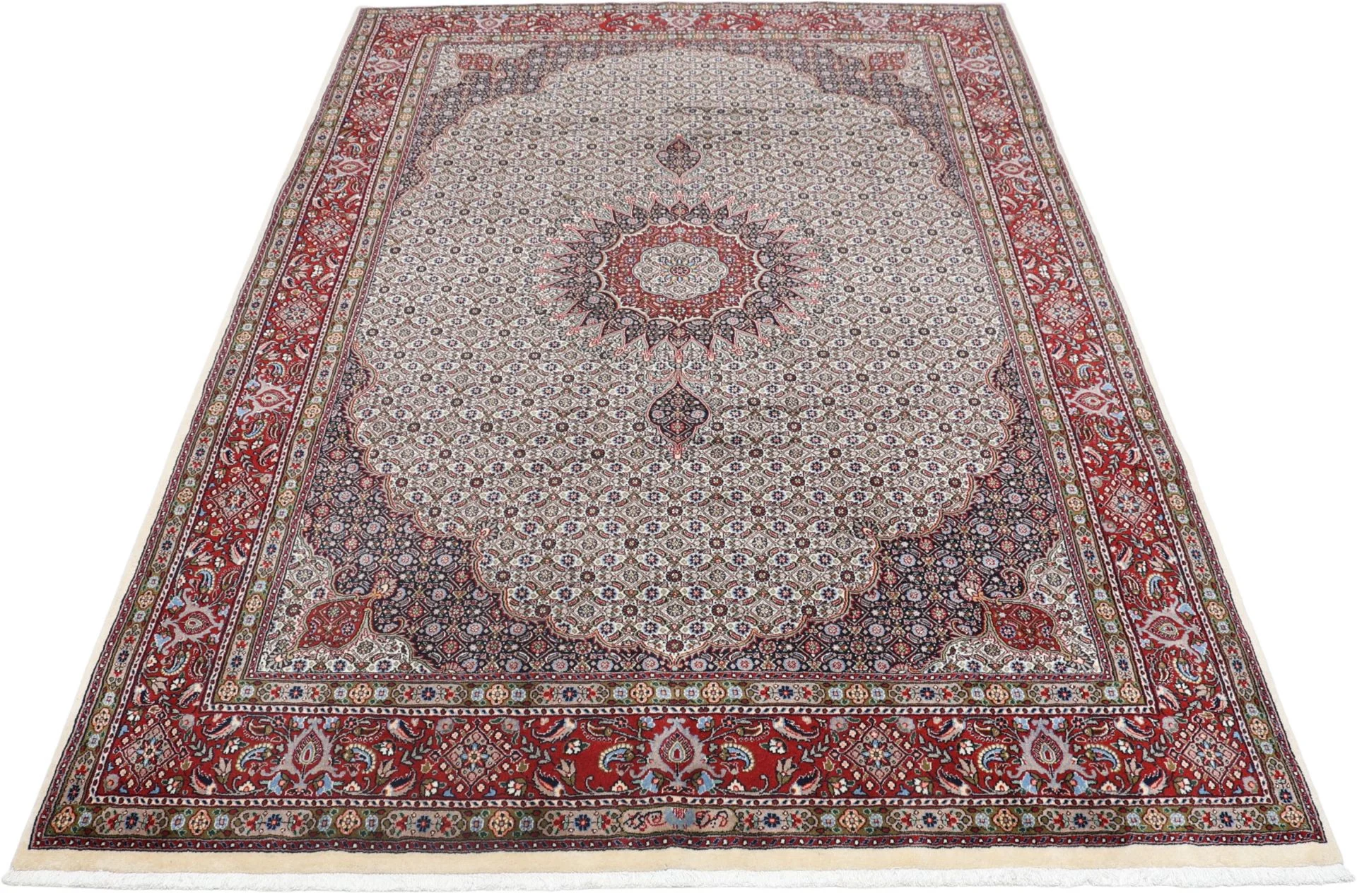 Moud Perserteppich 200 × 293 cm aus Wolle & Seide, handgeknüpft