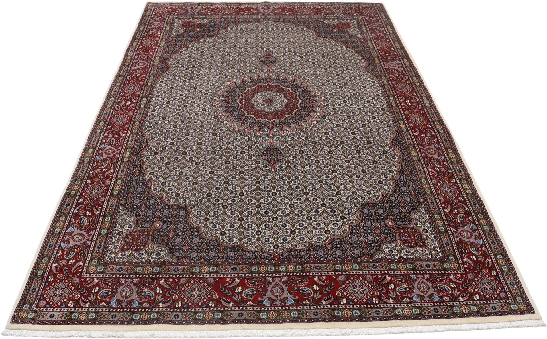 Moud Perserteppich 200 × 293 cm aus Wolle & Seide, handgeknüpft