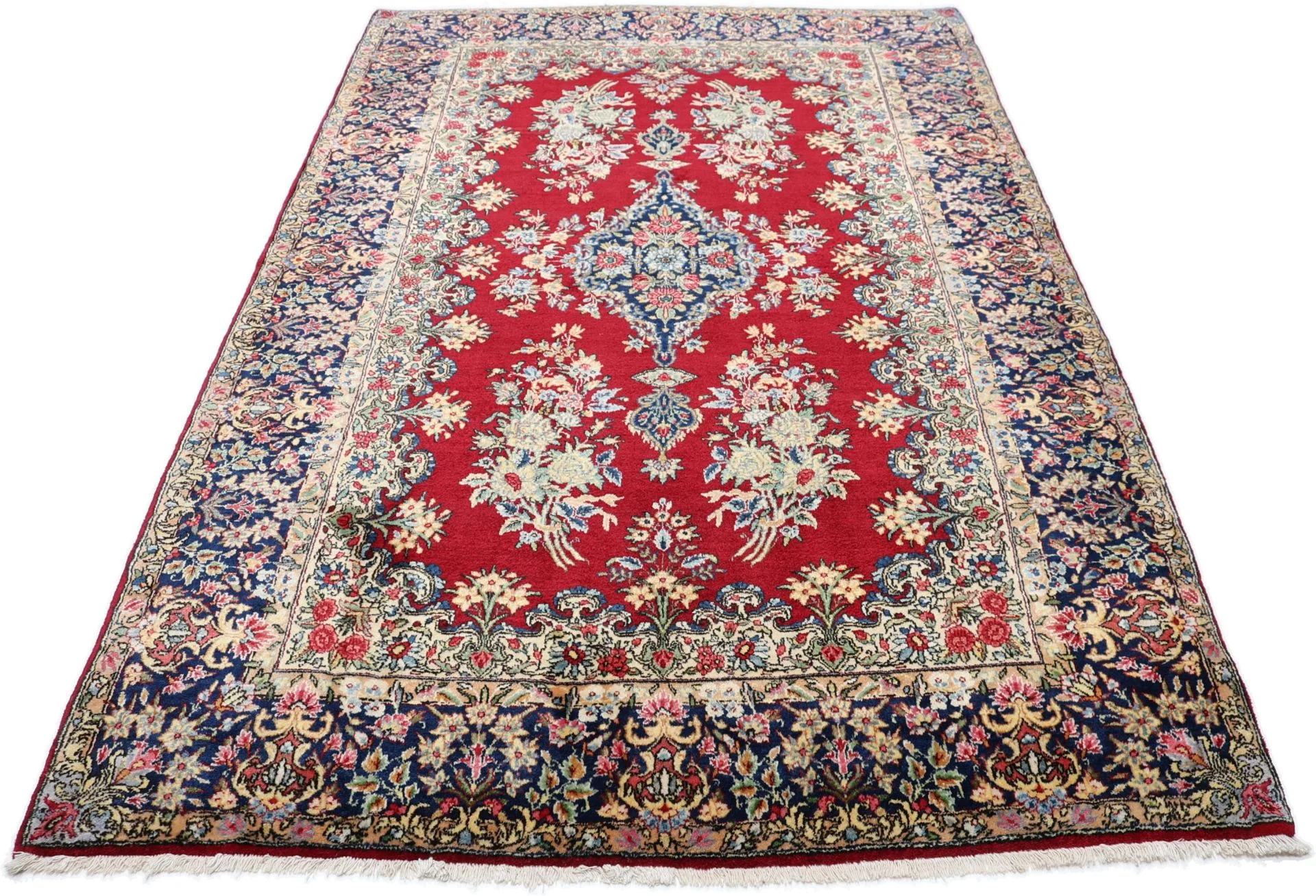 Kerman Perserteppich 148 × 227 cm aus Wolle, handgeknüpft
