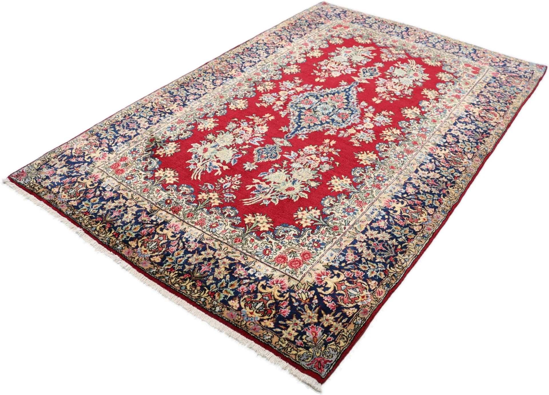 Kerman Perserteppich 148 × 227 cm aus Wolle, handgeknüpft