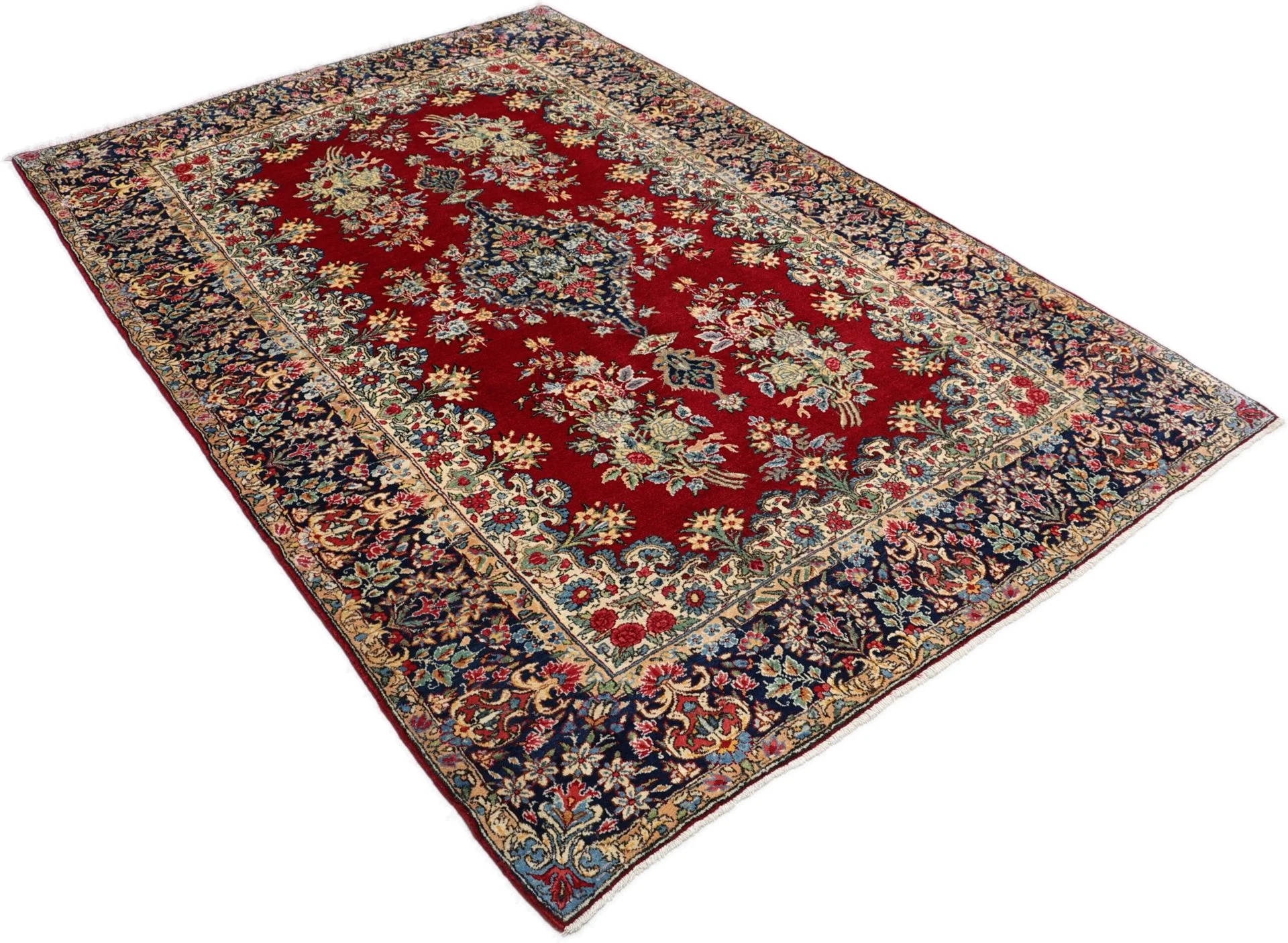 Kerman Perserteppich 148 × 227 cm aus Wolle, handgeknüpft