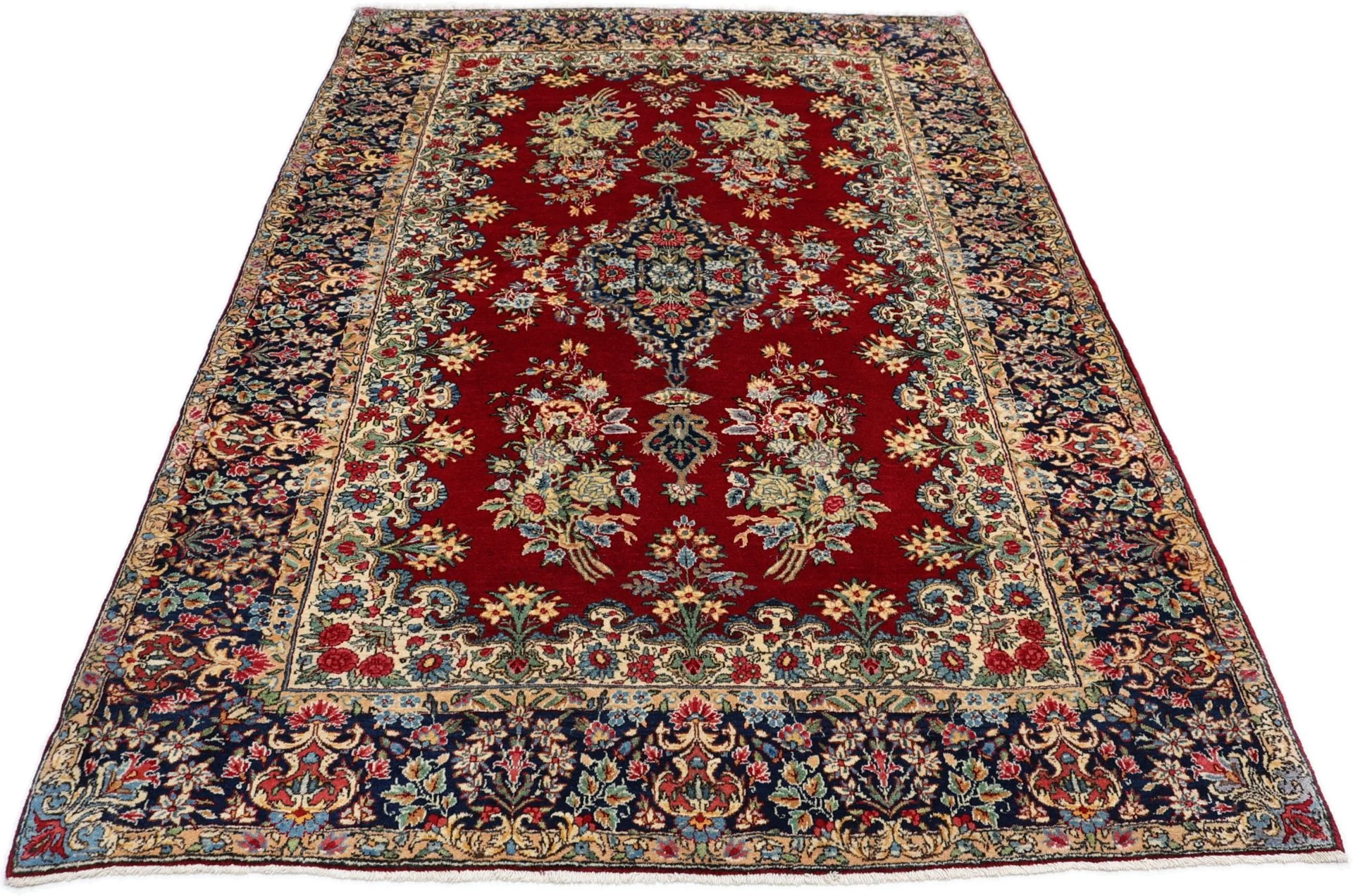 Kerman Perserteppich 148 × 227 cm aus Wolle, handgeknüpft