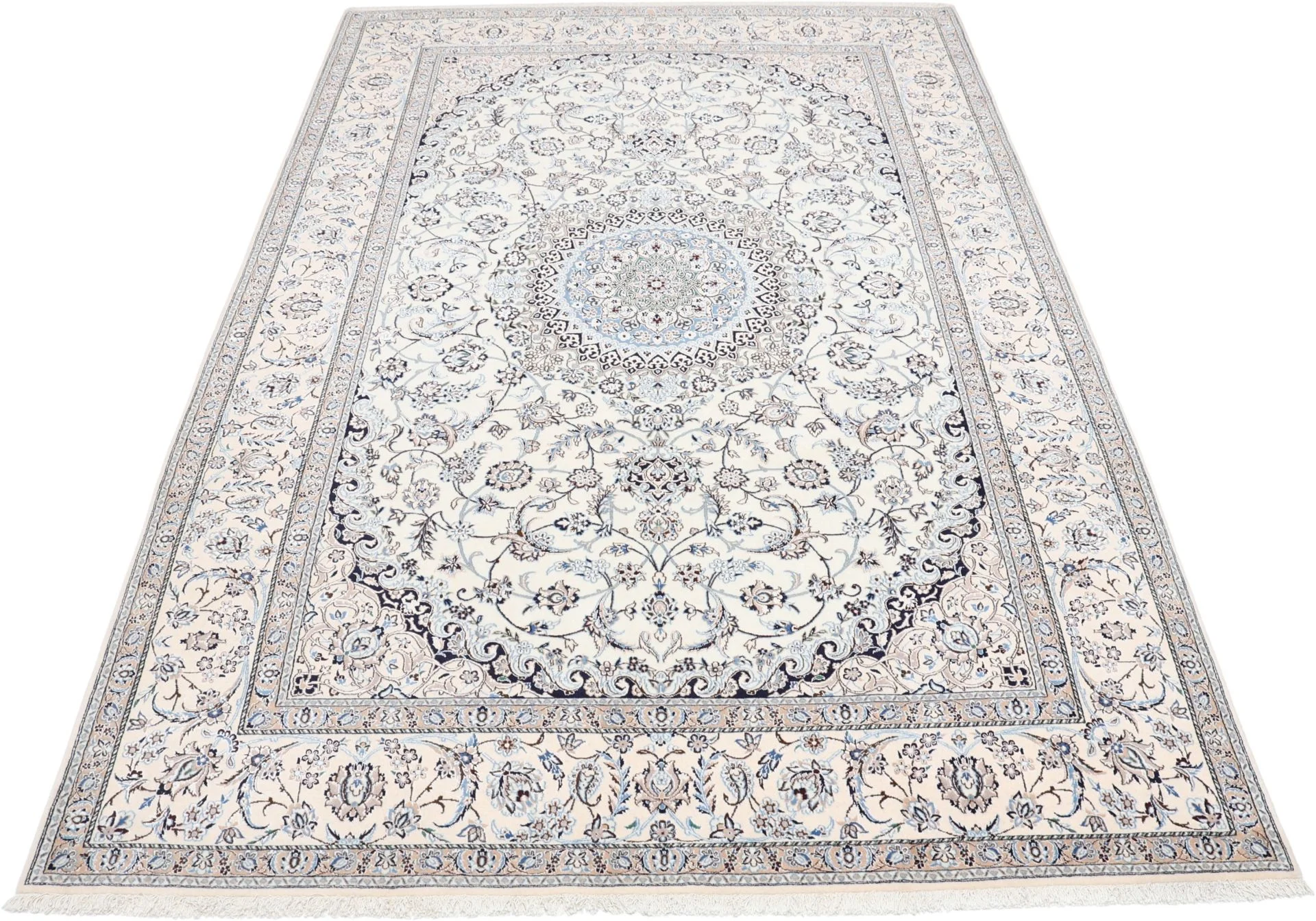 Handgeknüpfter Nain Perserteppich, 186 × 280 cm, Wolle & Seide