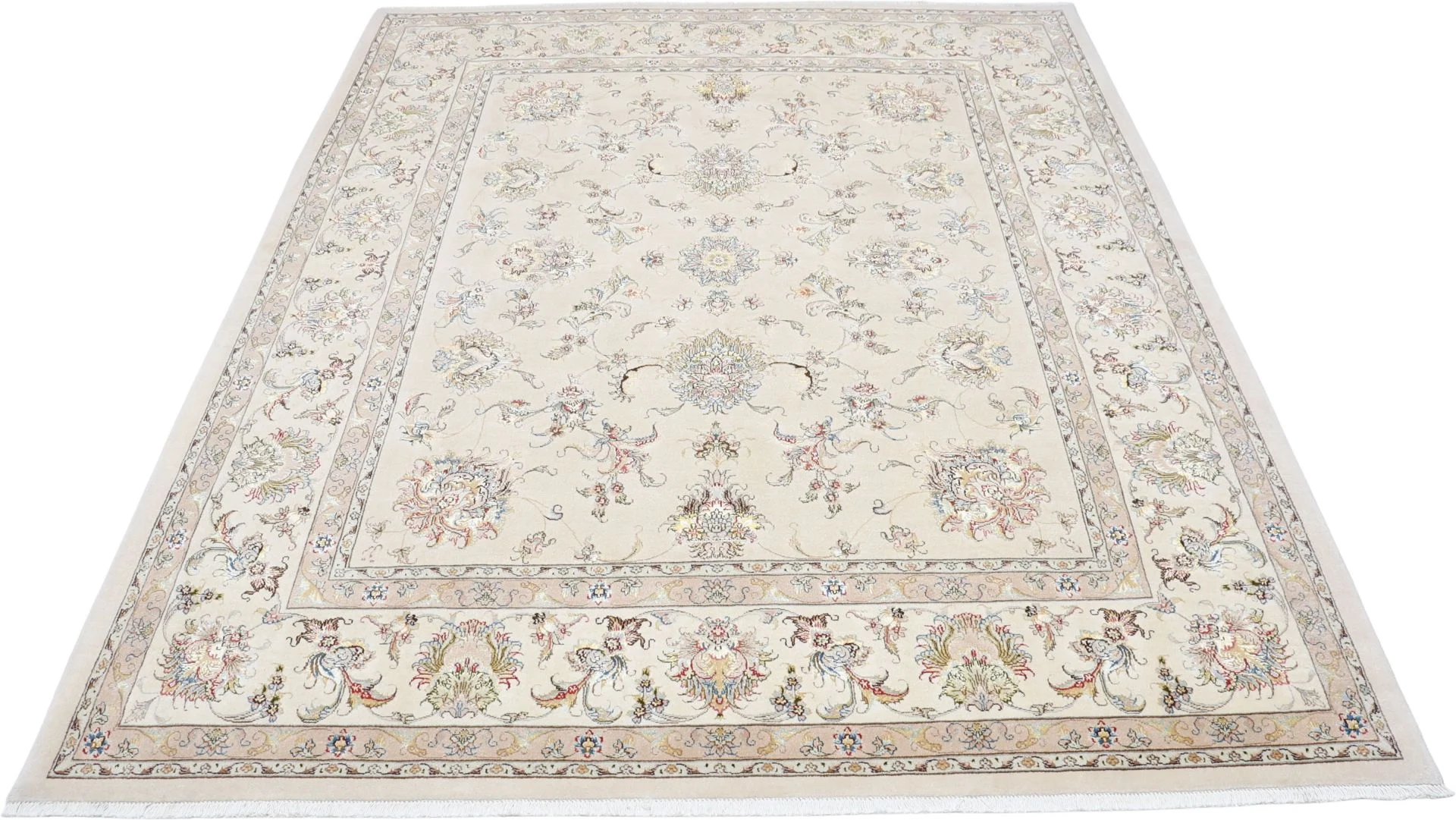 Täbriz Perserteppich 230 × 285 cm aus Wolle & Seide, handgeknüpft