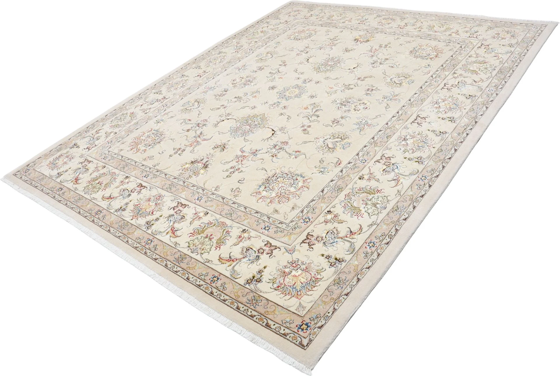 Täbriz Perserteppich 230 × 285 cm aus Wolle & Seide, handgeknüpft