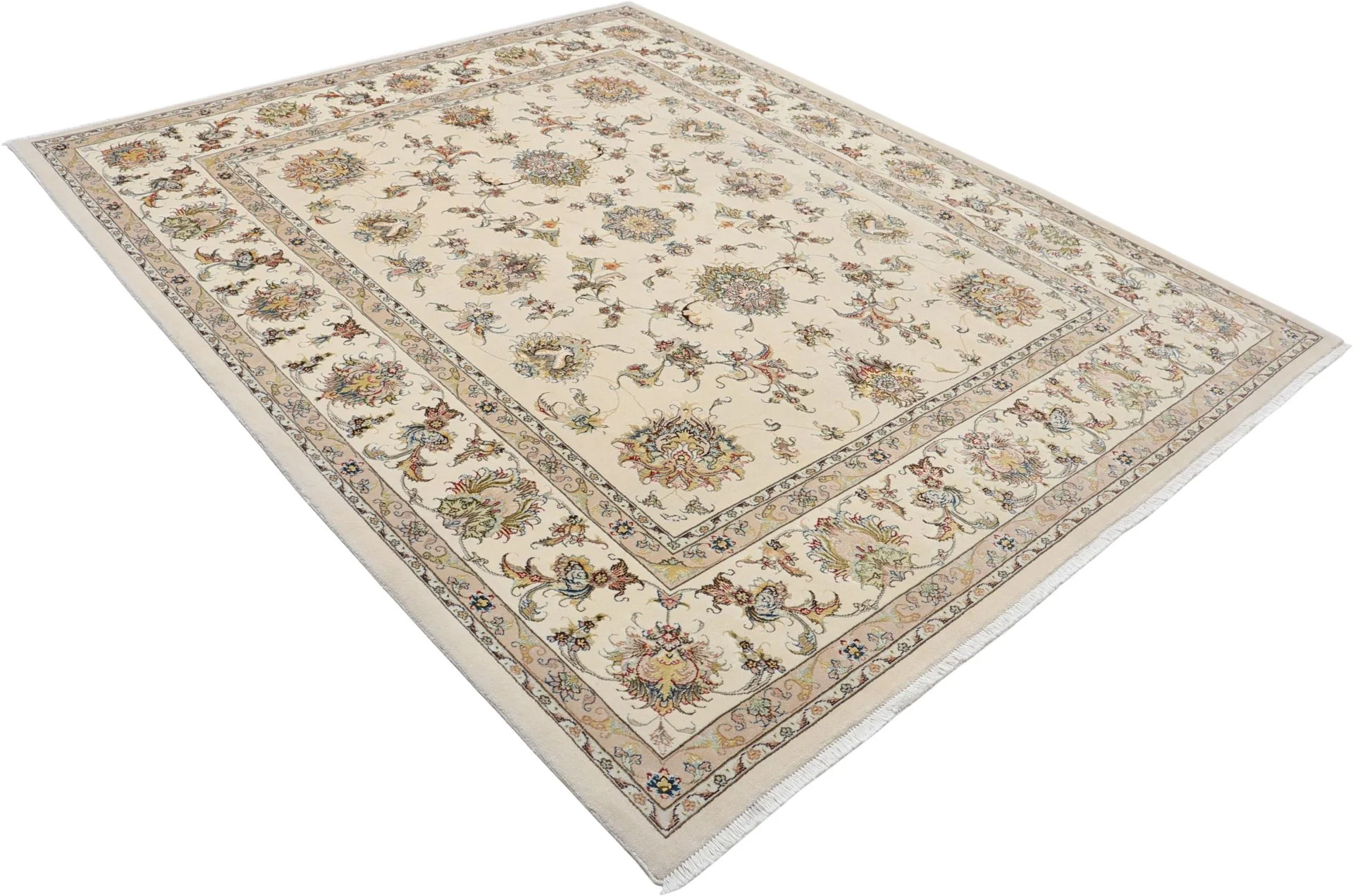 Täbriz Perserteppich 230 × 285 cm aus Wolle & Seide, handgeknüpft