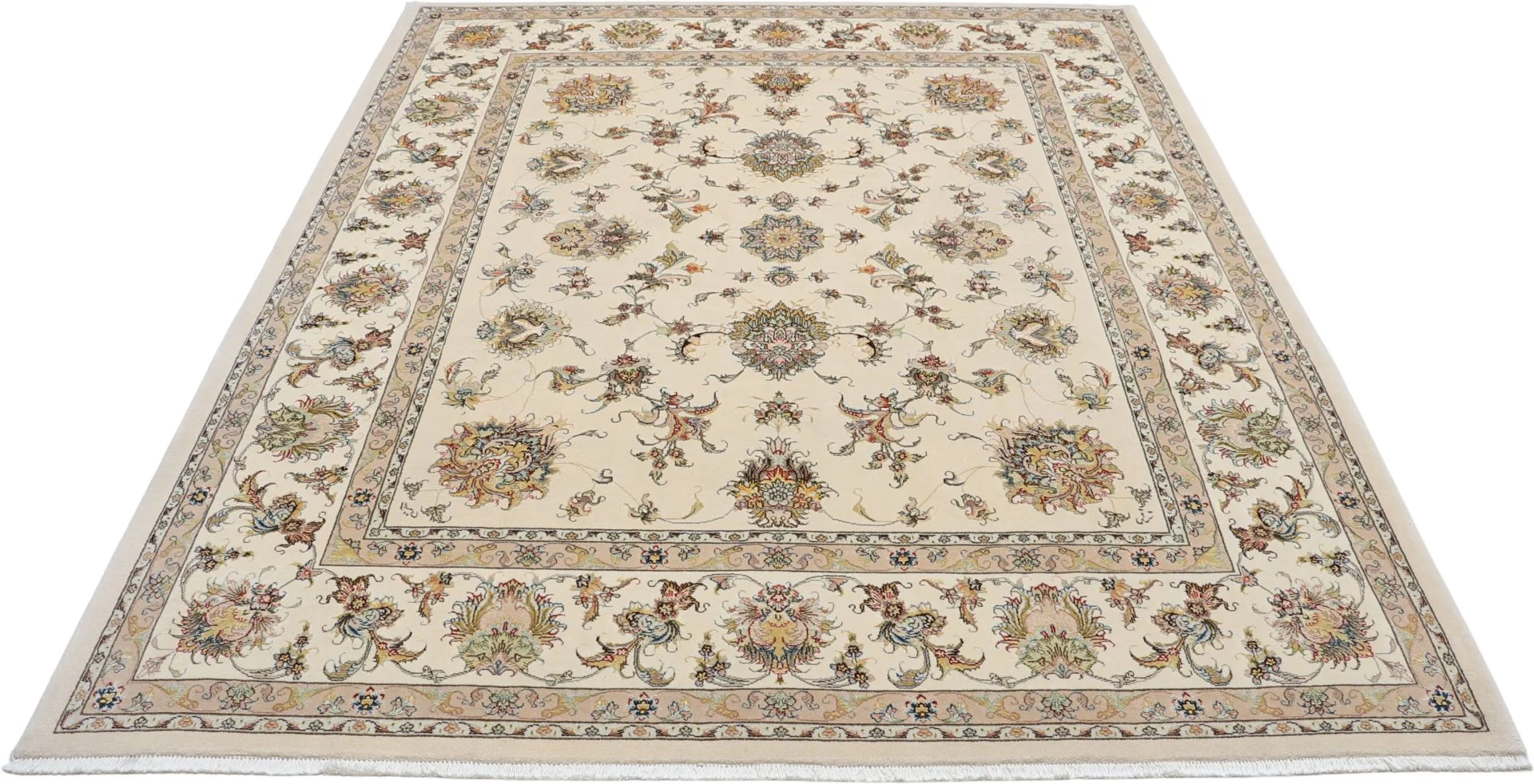 Täbriz Perserteppich 230 × 285 cm aus Wolle & Seide, handgeknüpft