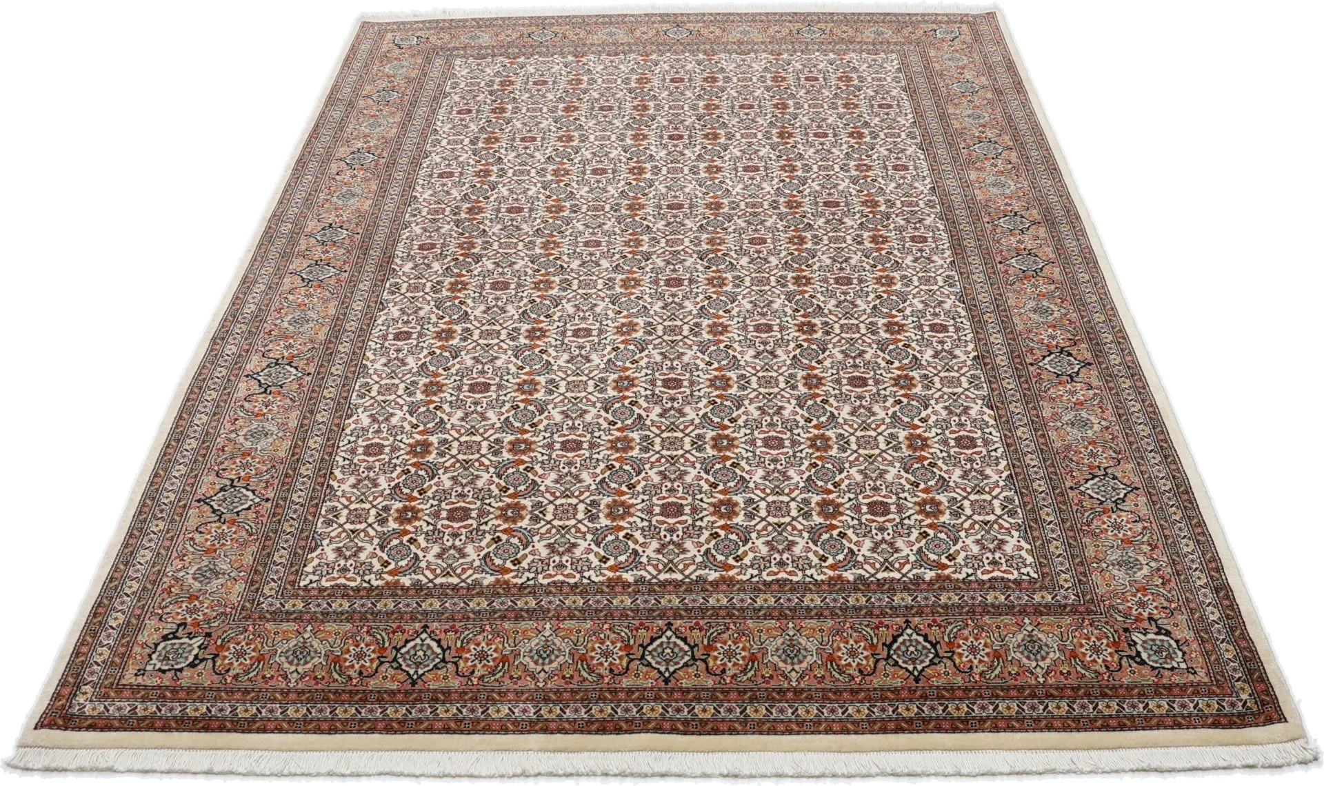 Handgeknüpfter Täbriz Perserteppich, 166 × 242 cm, Wolle & Seide