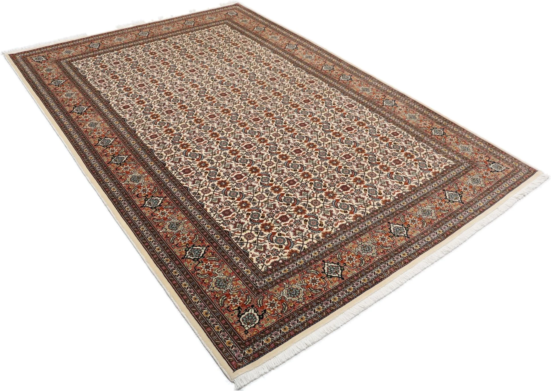 Handgeknüpfter Täbriz Perserteppich, 166 × 242 cm, Wolle & Seide