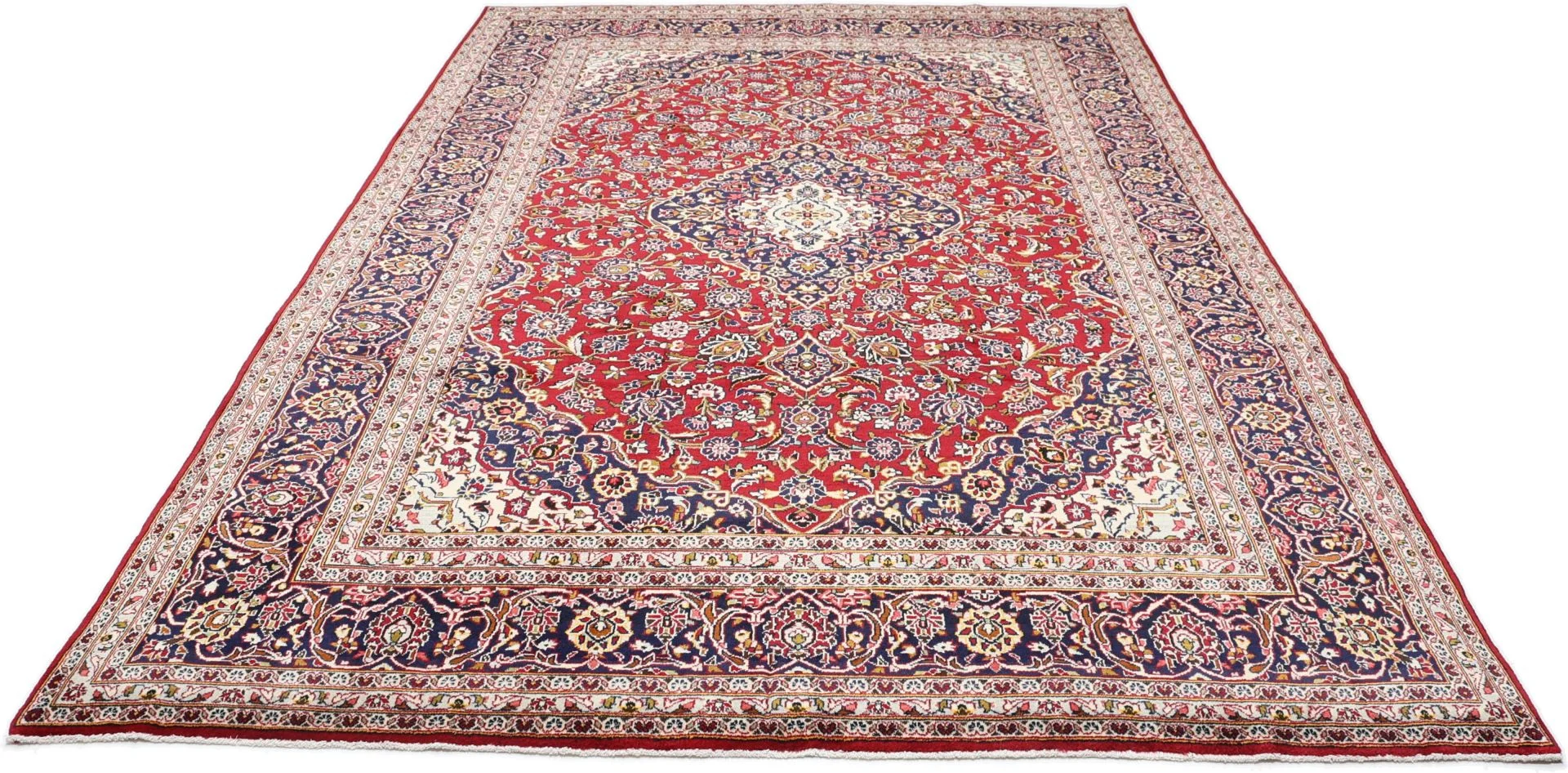 Handgeknüpfter Kashan Perserteppich, 245 × 357 cm, Wolle