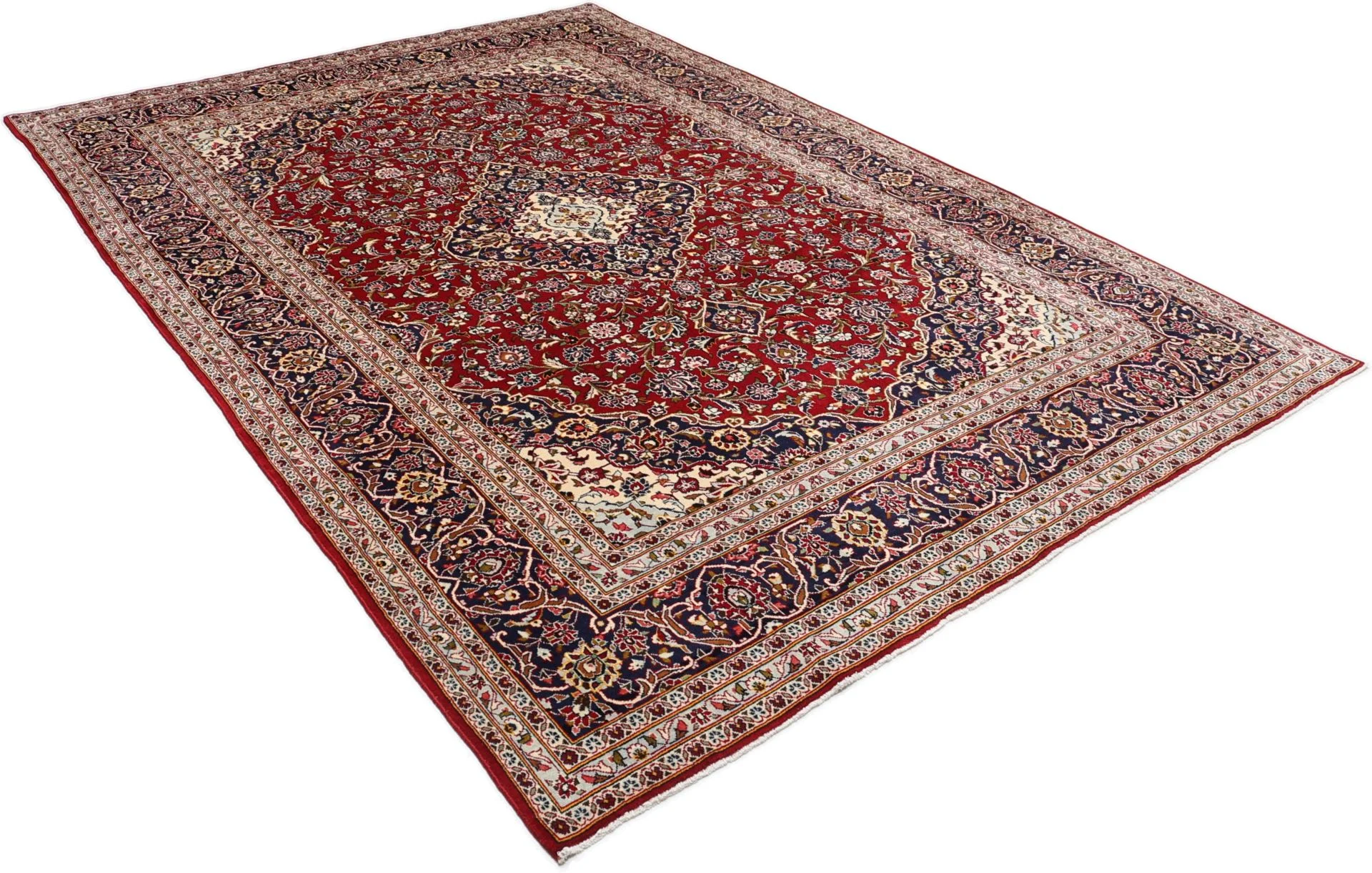 Handgeknüpfter Kashan Perserteppich, 245 × 357 cm, Wolle
