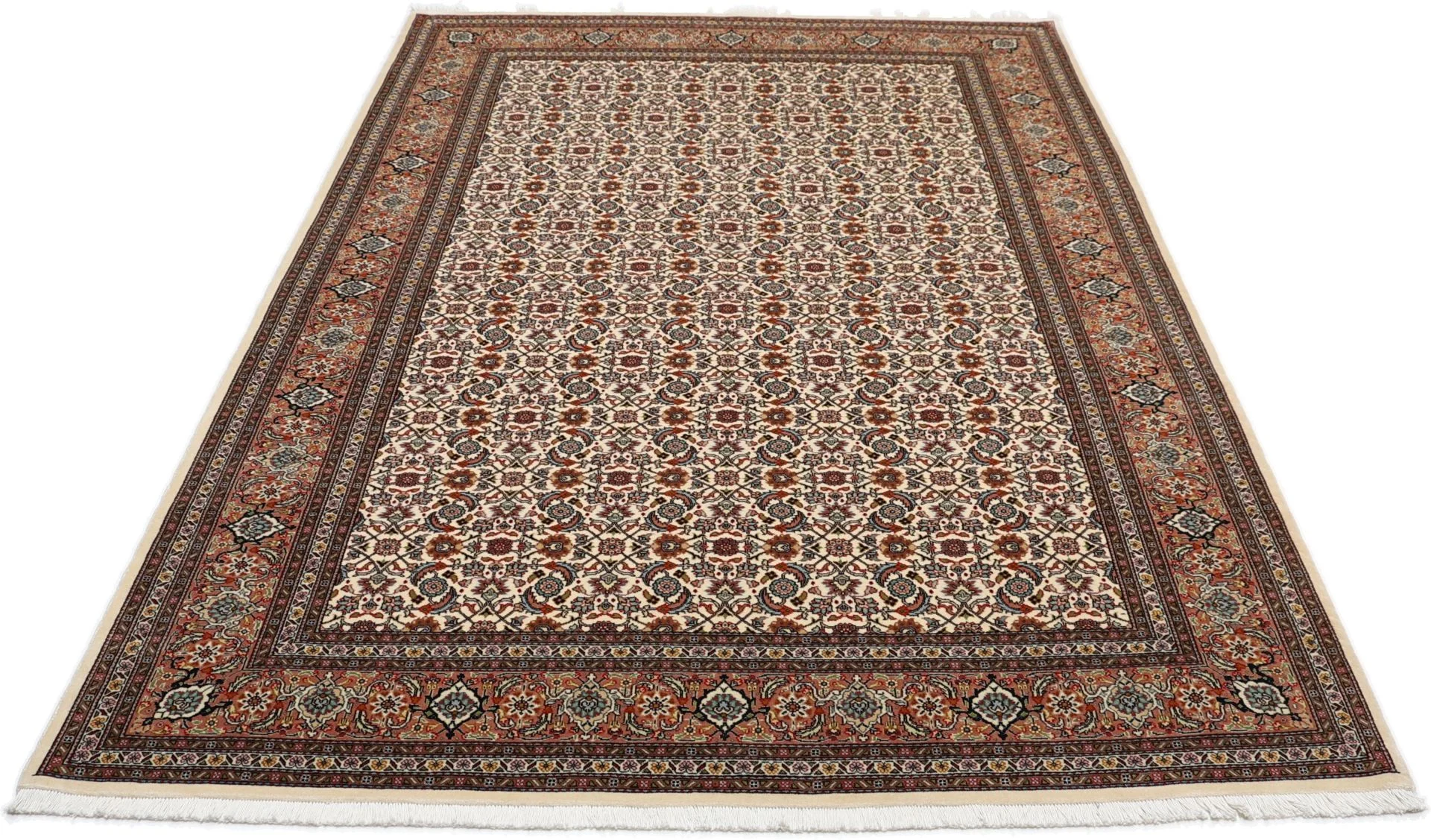 Handgeknüpfter Täbriz Perserteppich, 166 × 242 cm, Wolle & Seide