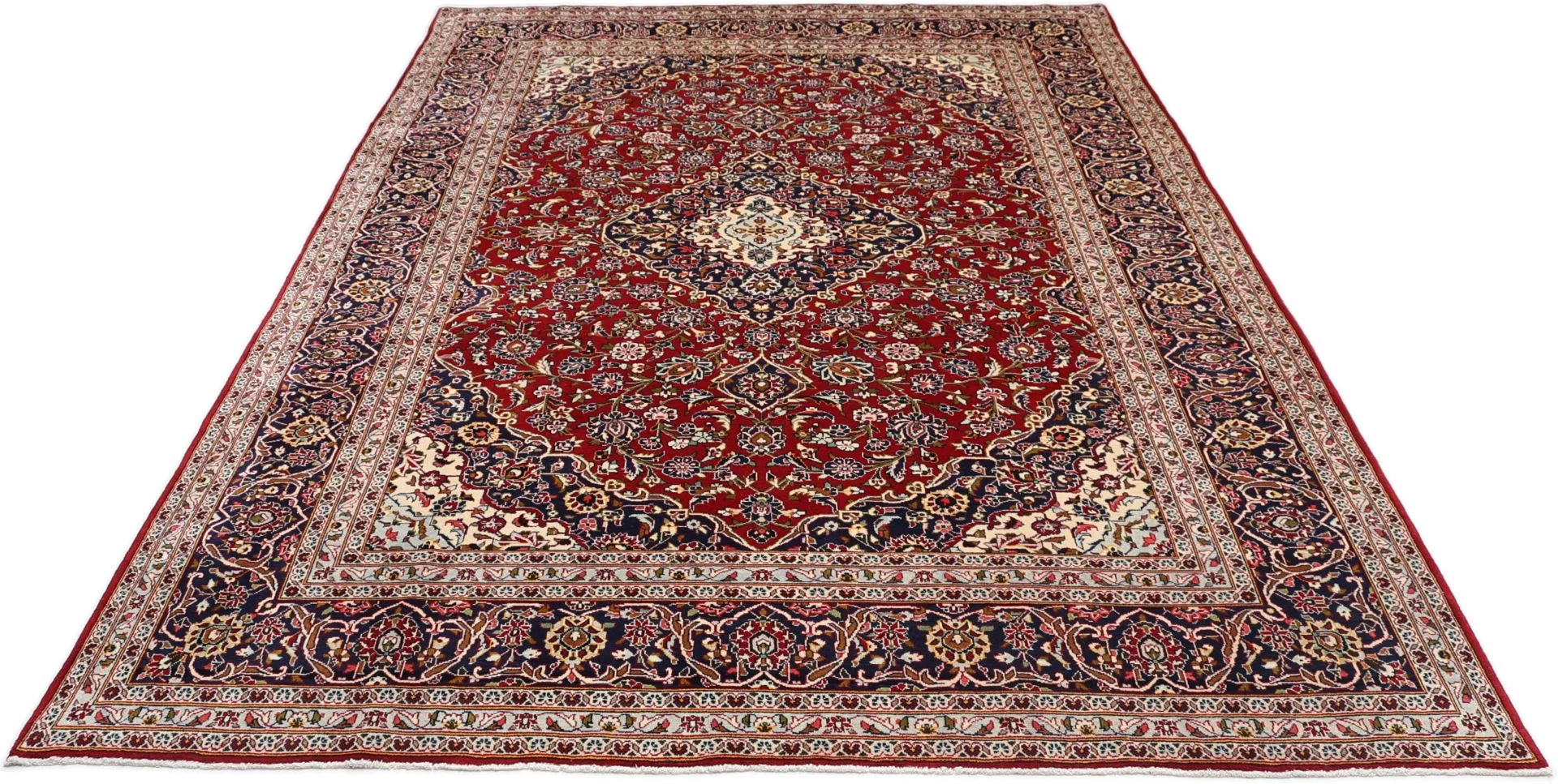 Handgeknüpfter Kashan Perserteppich, 245 × 357 cm, Wolle