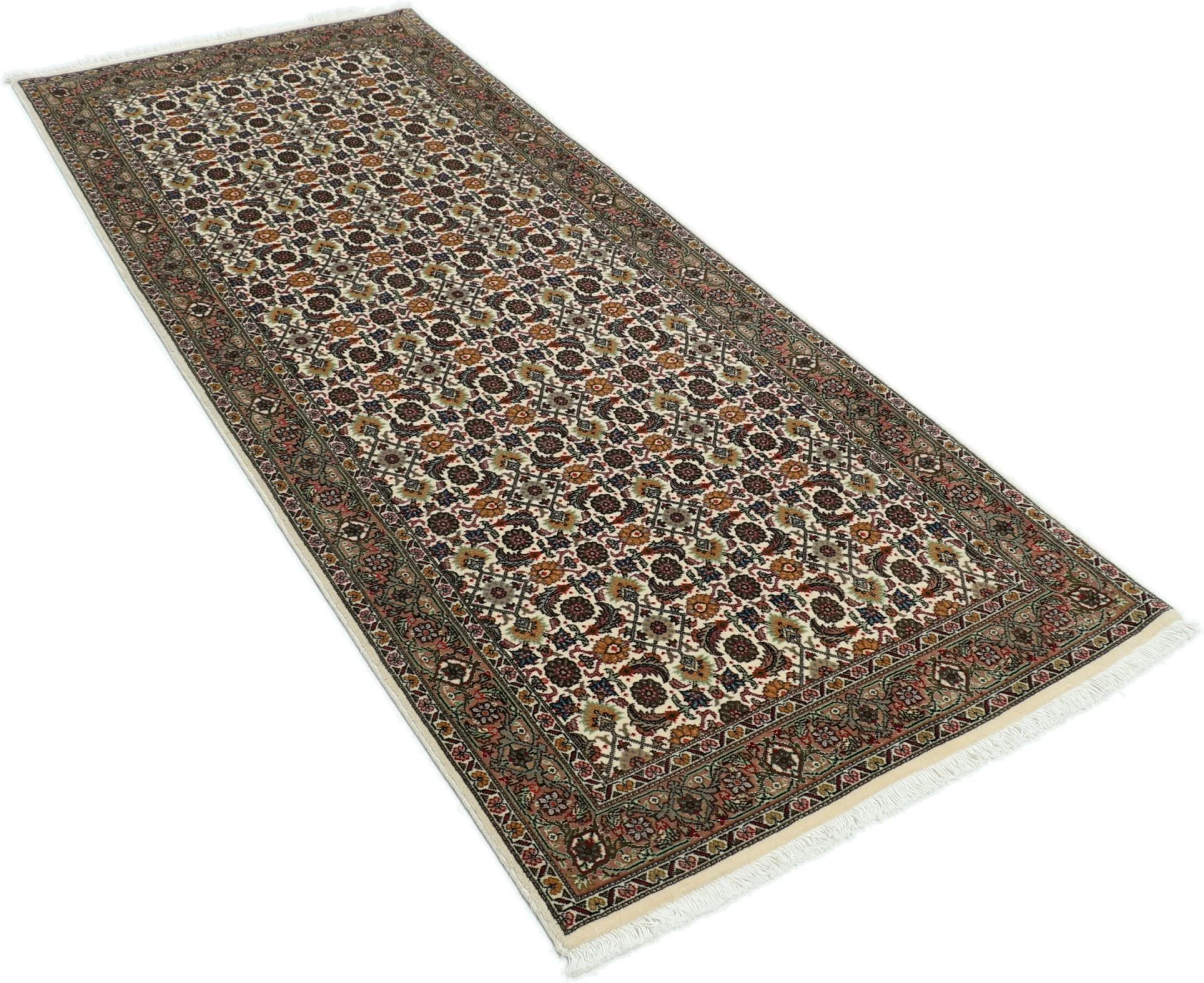 Handgeknüpfter Täbriz Perserteppich, 78 × 200 cm, Wolle