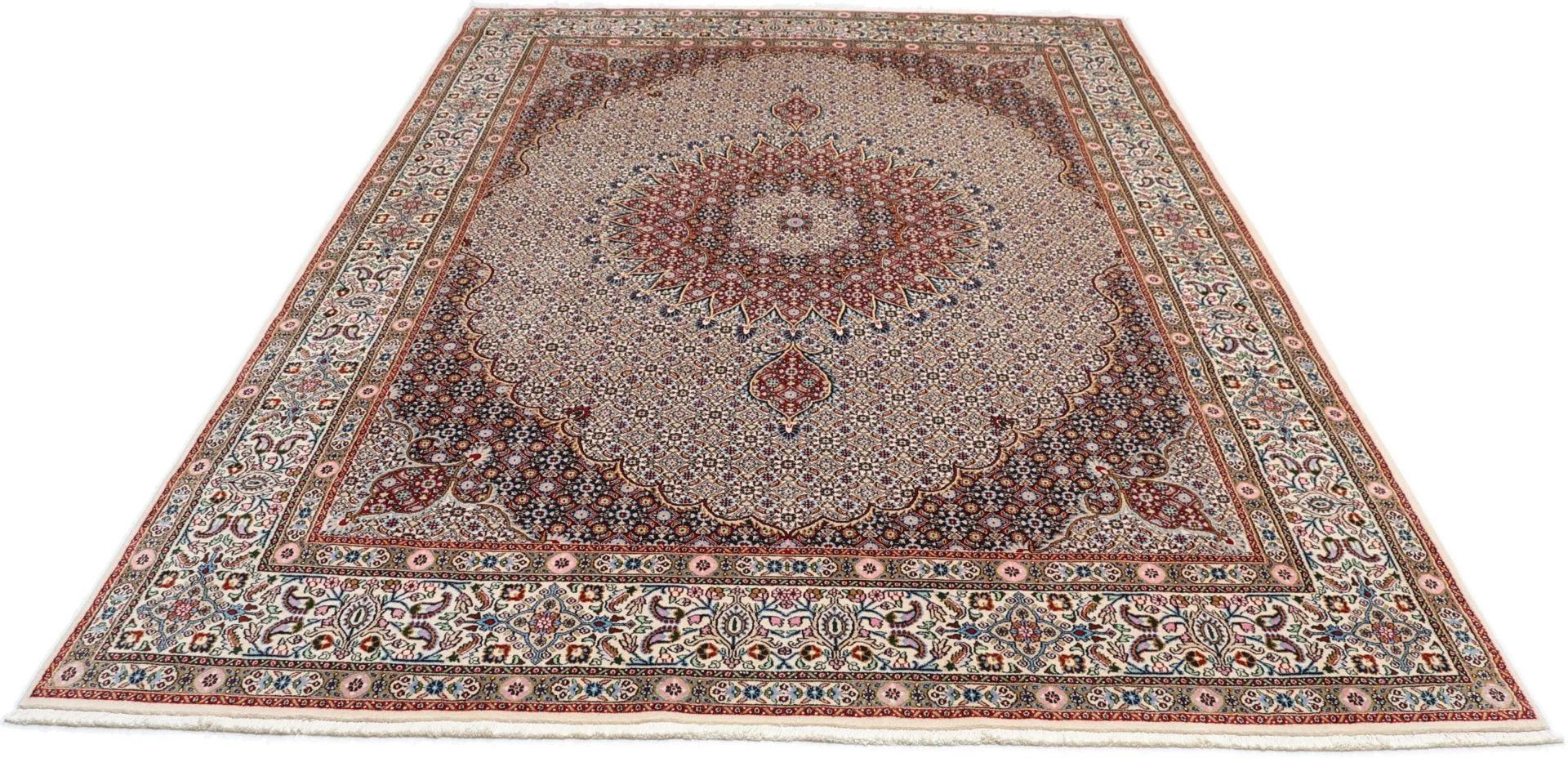 Handgeknüpfter Moud Perserteppich 245 × 353 cm