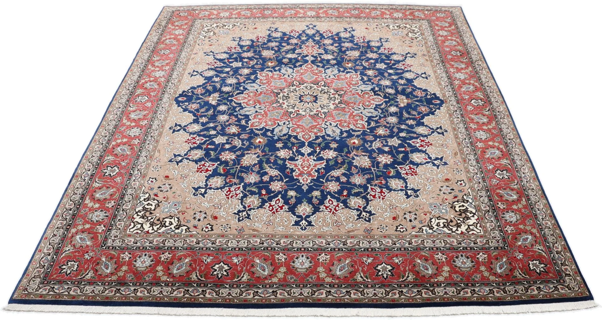 Handgeknüpfter Täbriz Perserteppich, 200 × 248 cm, Wolle & Seide