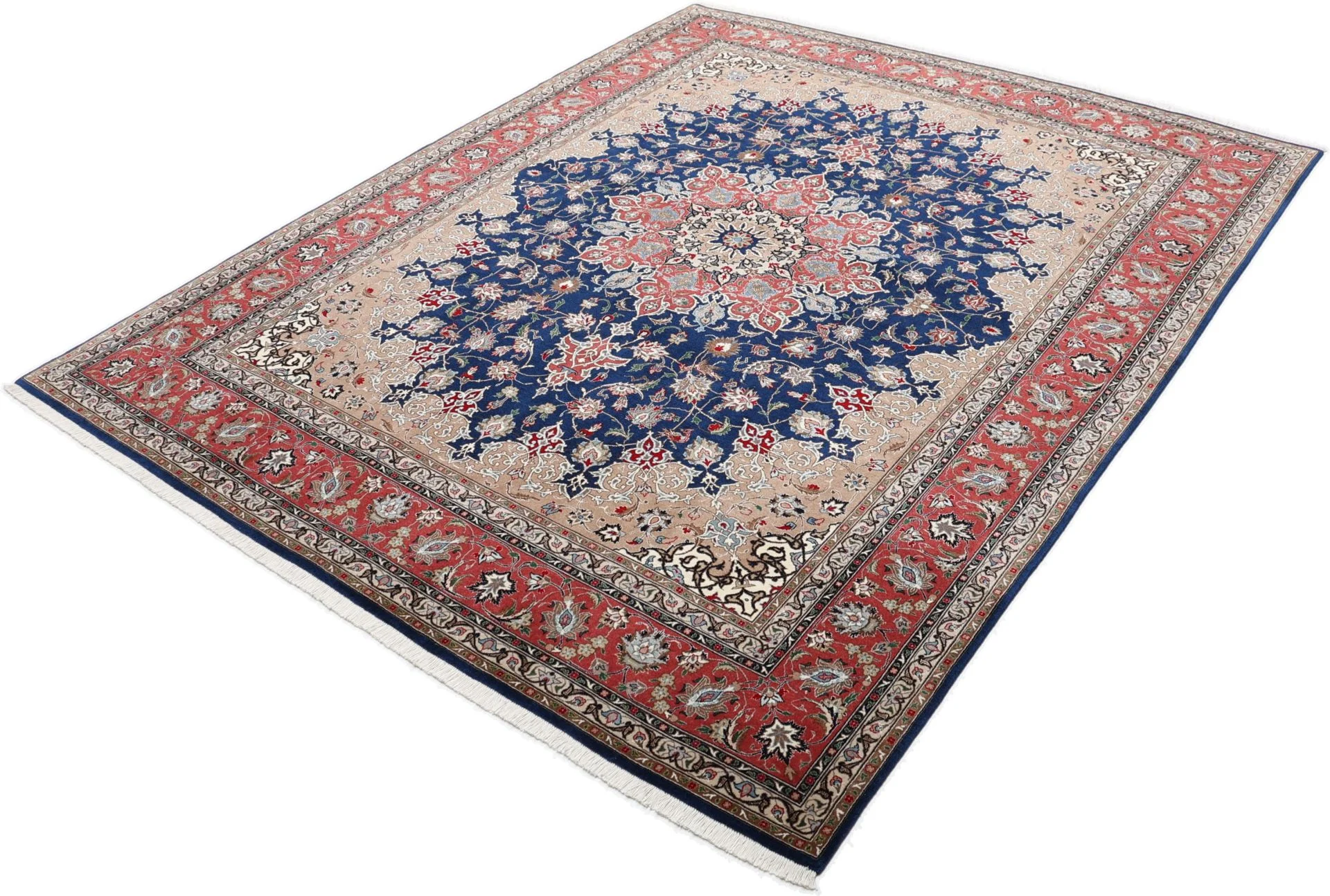 Handgeknüpfter Täbriz Perserteppich, 200 × 248 cm, Wolle & Seide